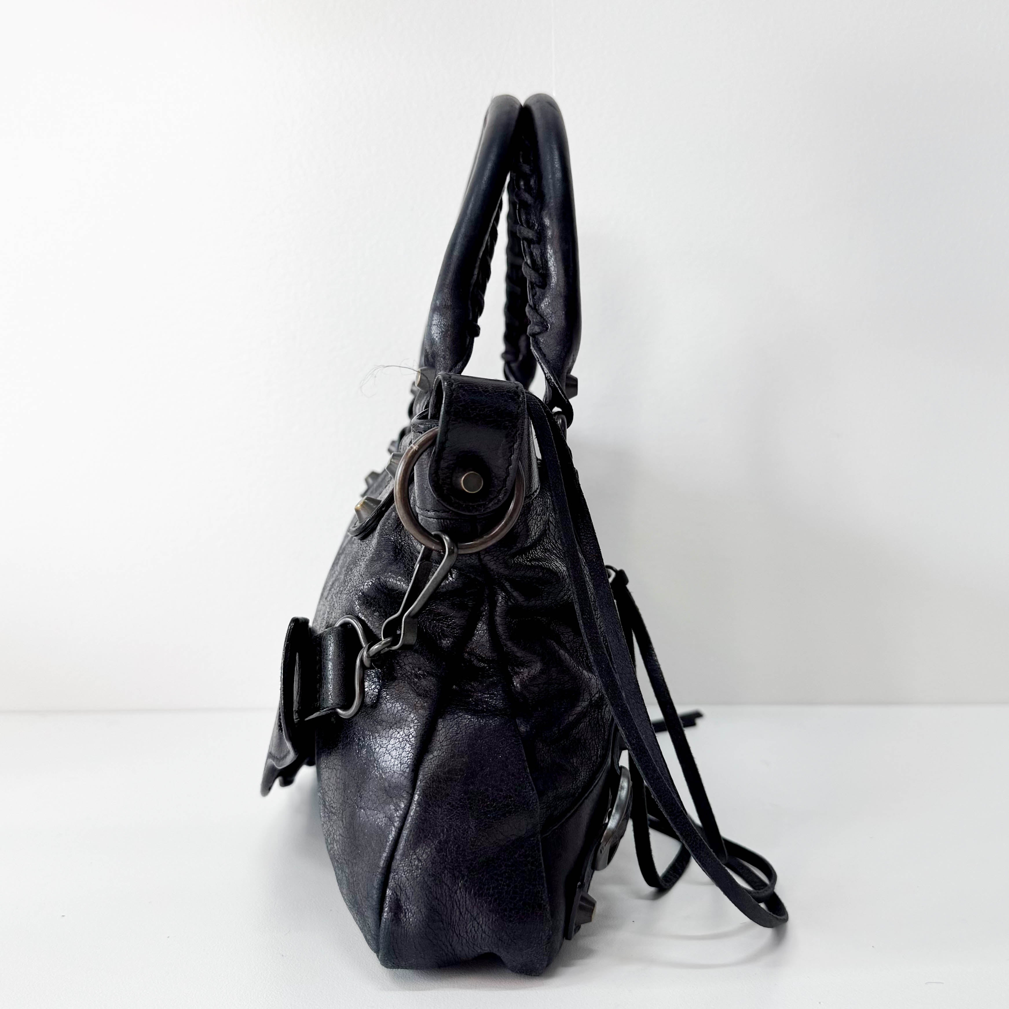 The First Black Leather Bag