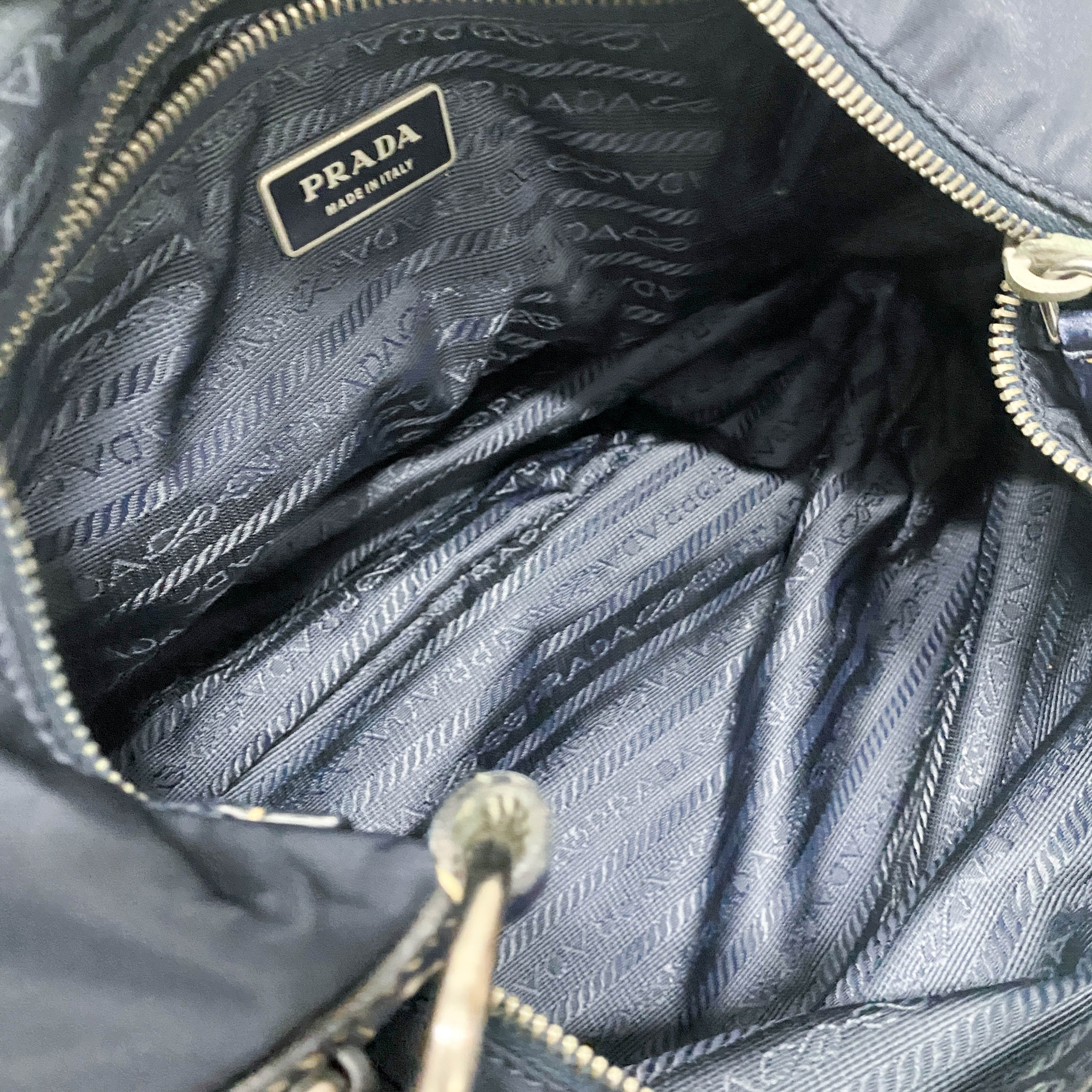Navy Nylon Shoulder Bag