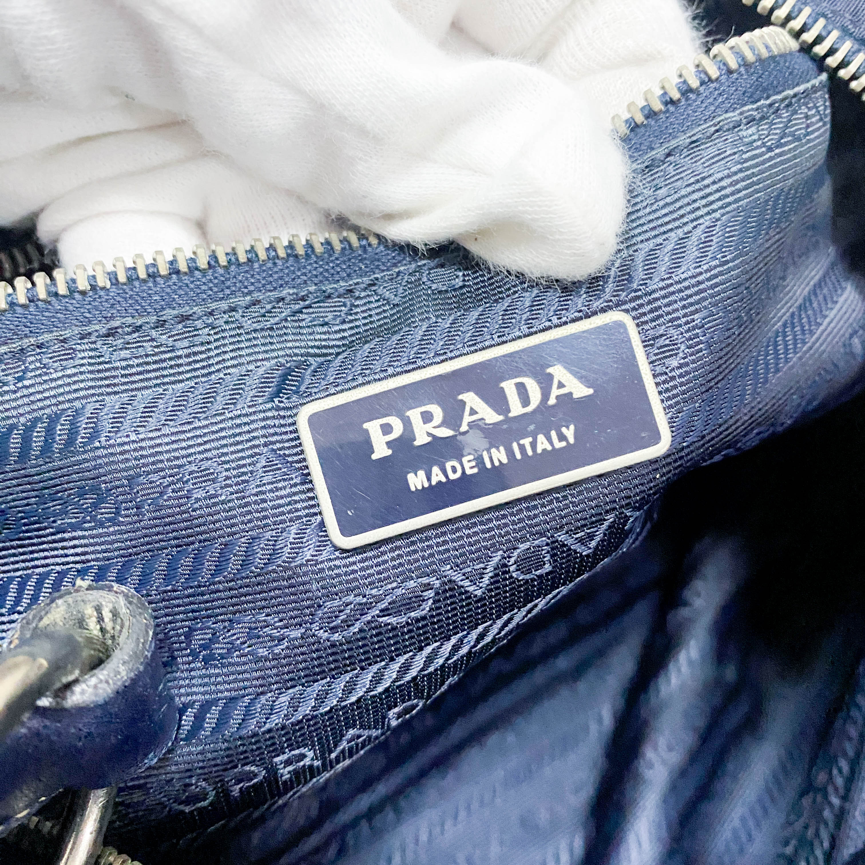 Navy Nylon Shoulder Bag