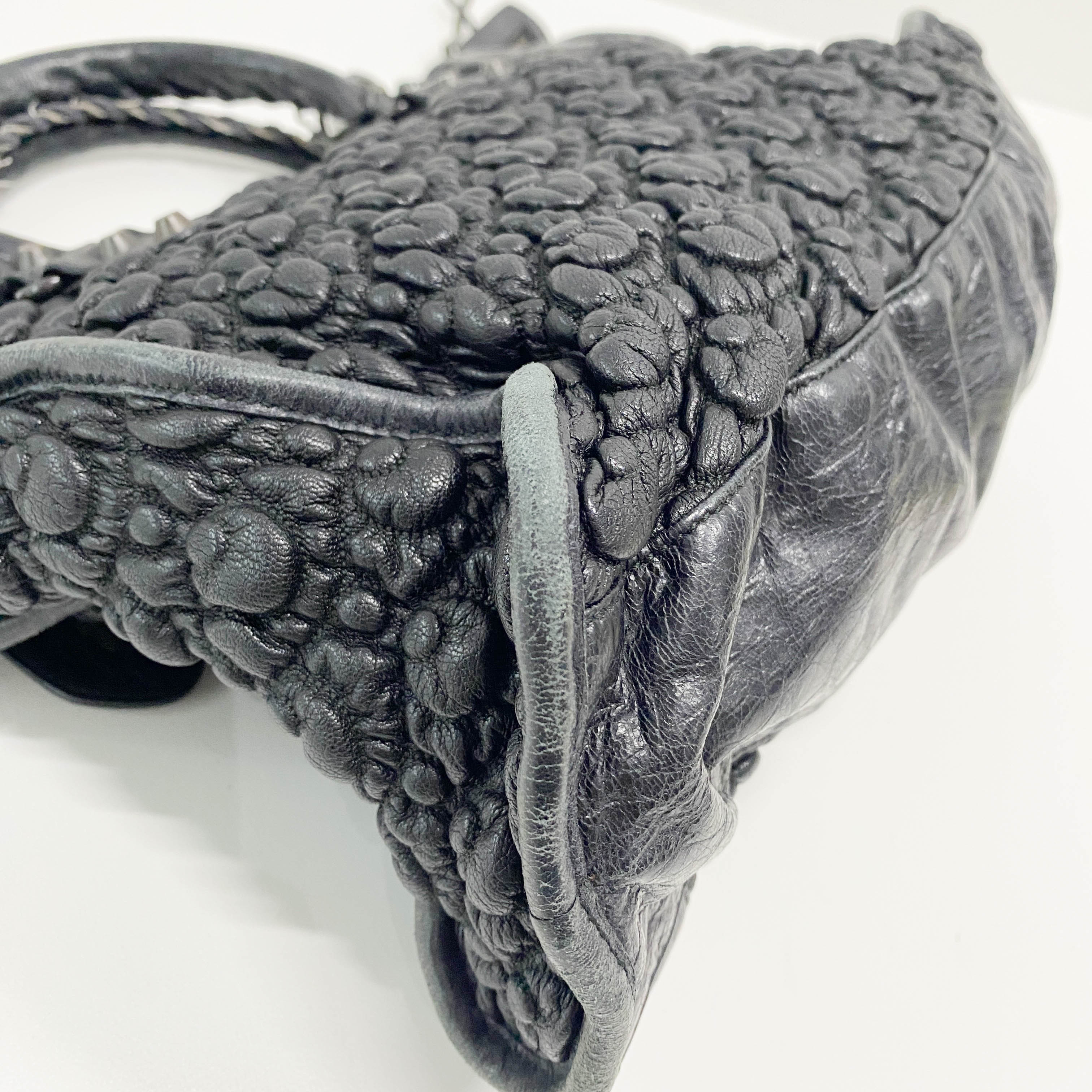 The City Black Leather Hand bag