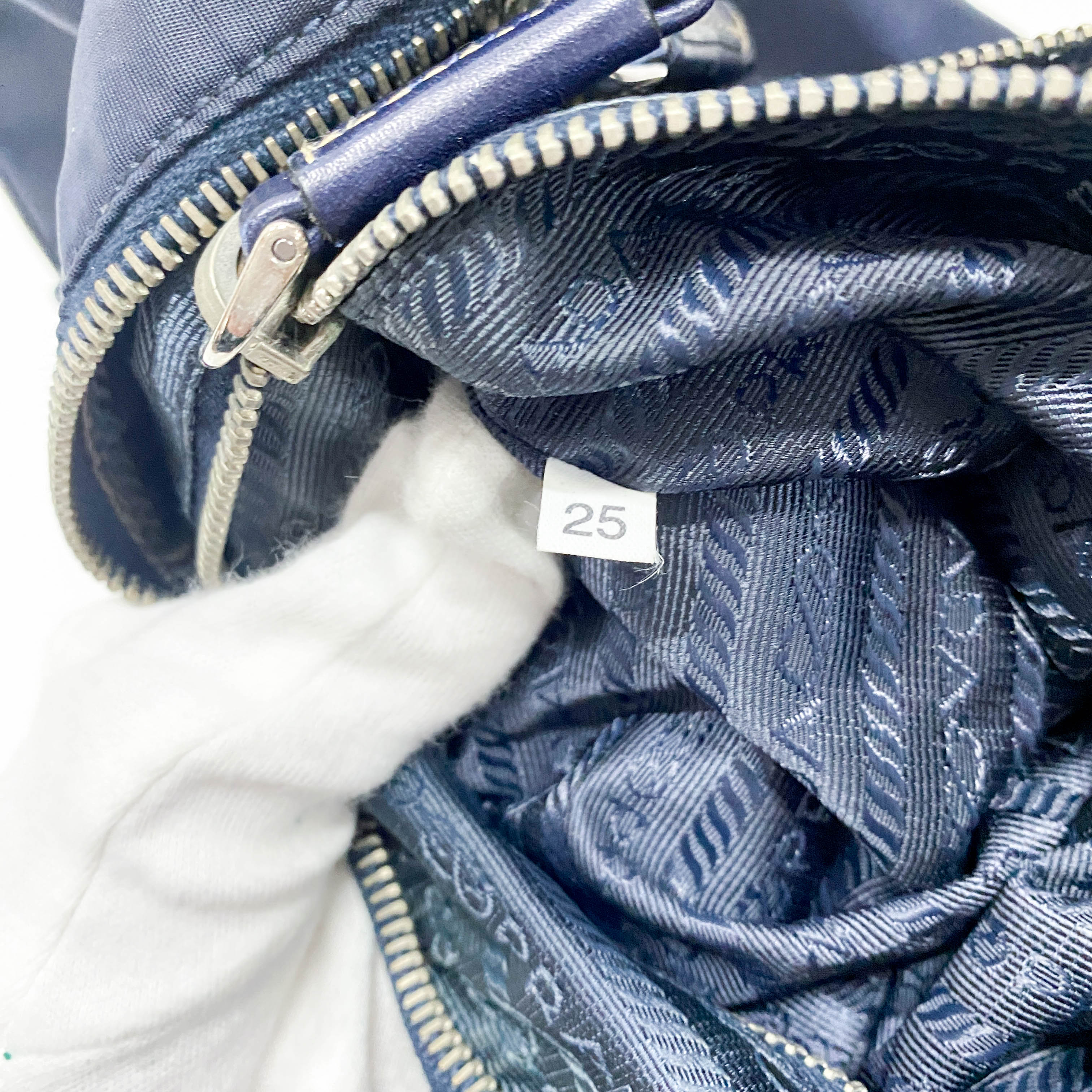 Navy Nylon Shoulder Bag