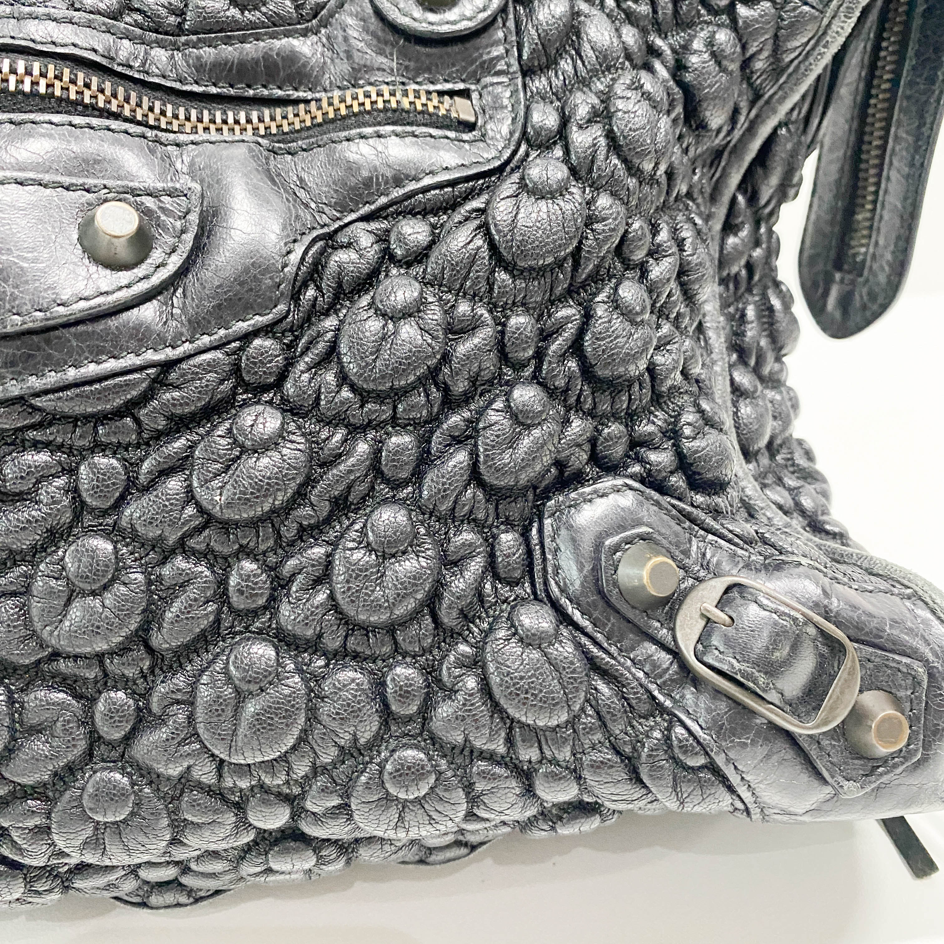 The City Black Leather Hand bag