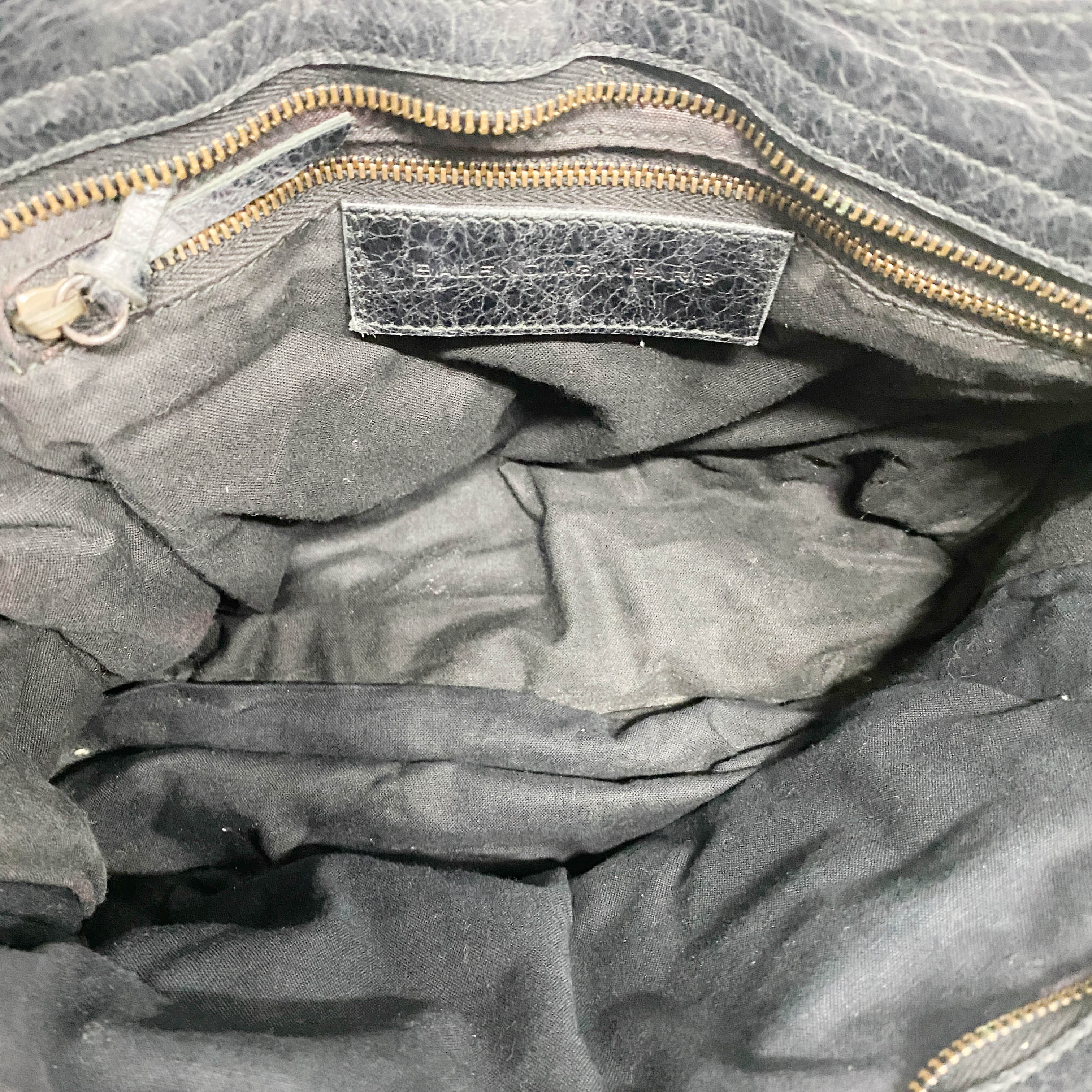 The City Black Leather Hand bag