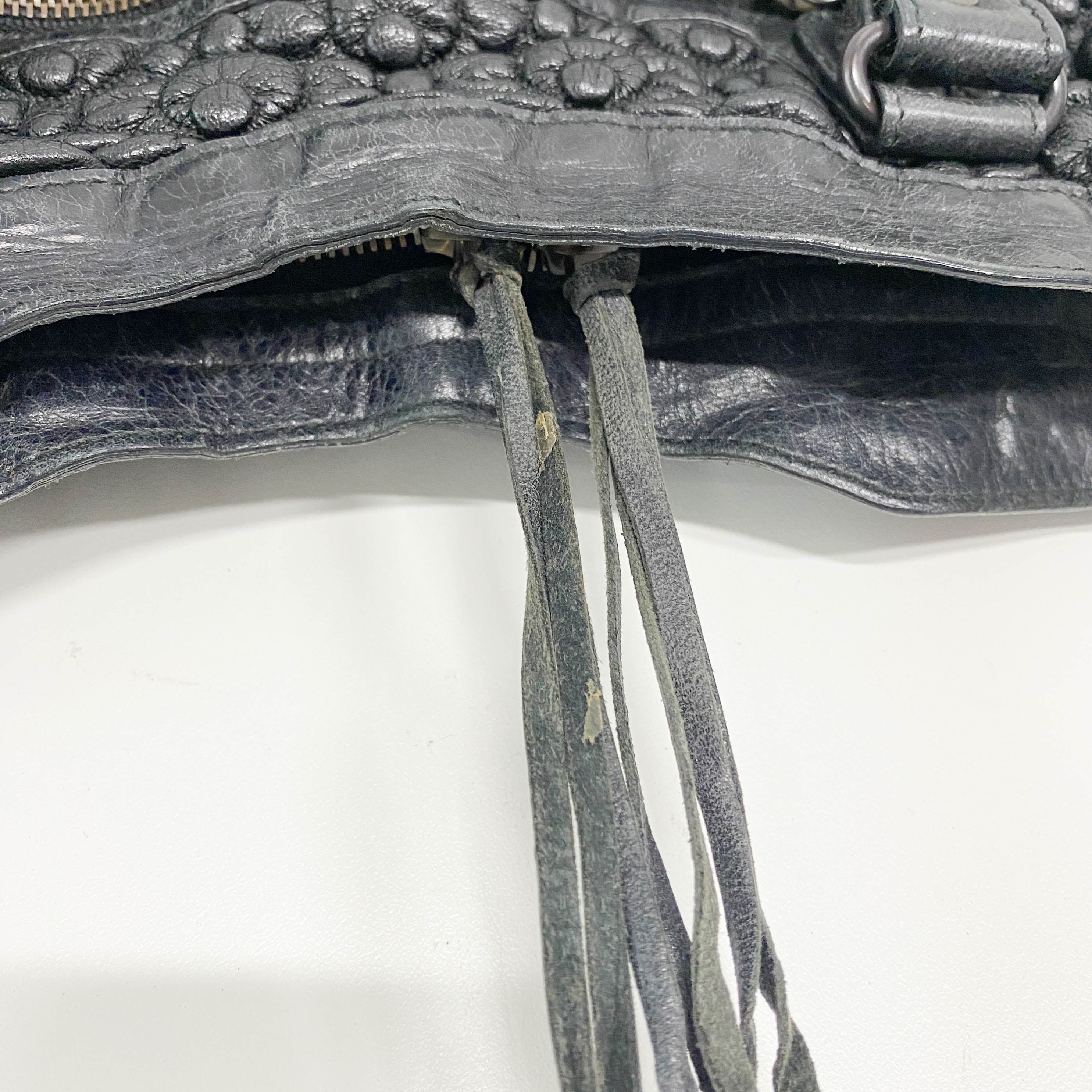 The City Black Leather Hand bag