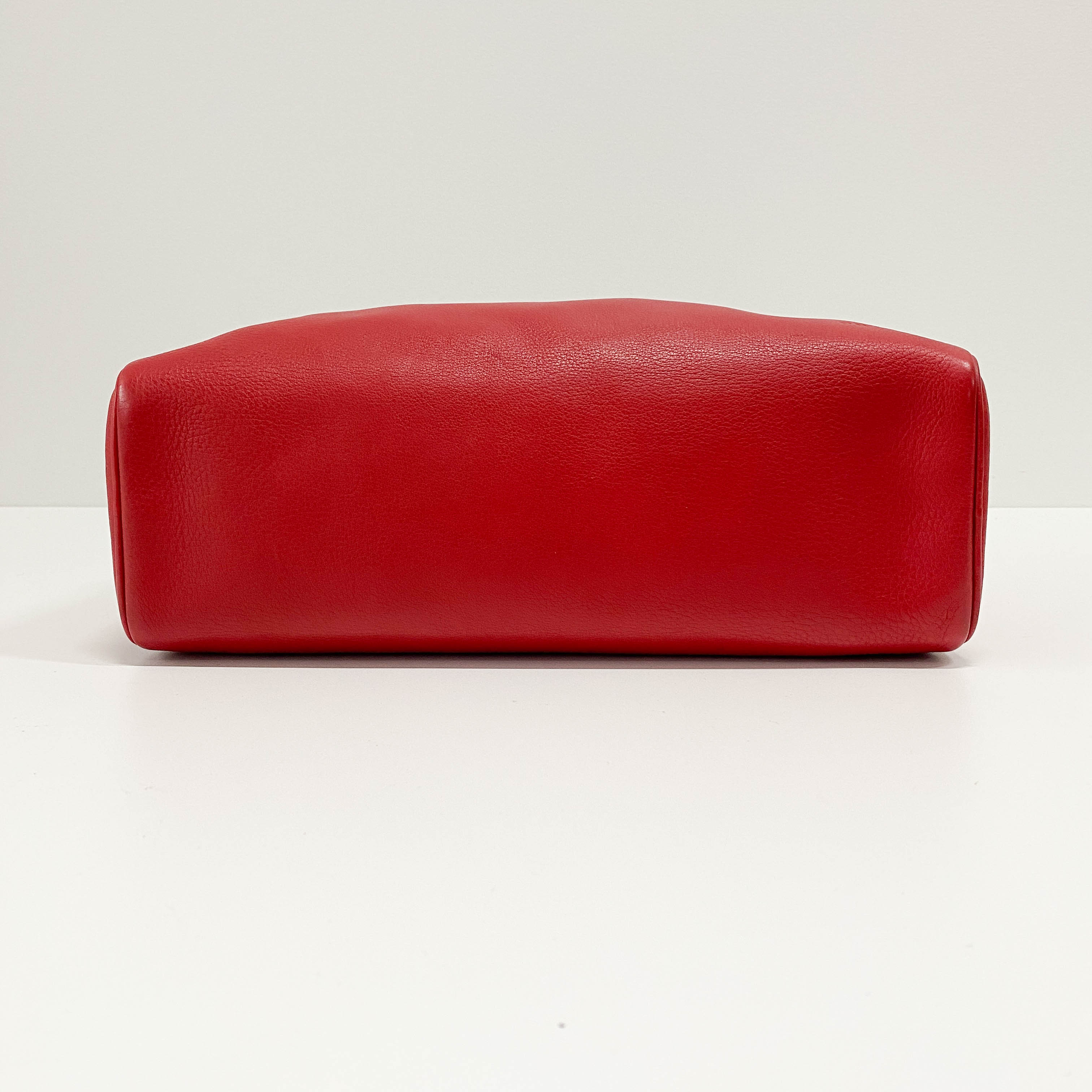 Red Horizontal Leather Shoulder Bag