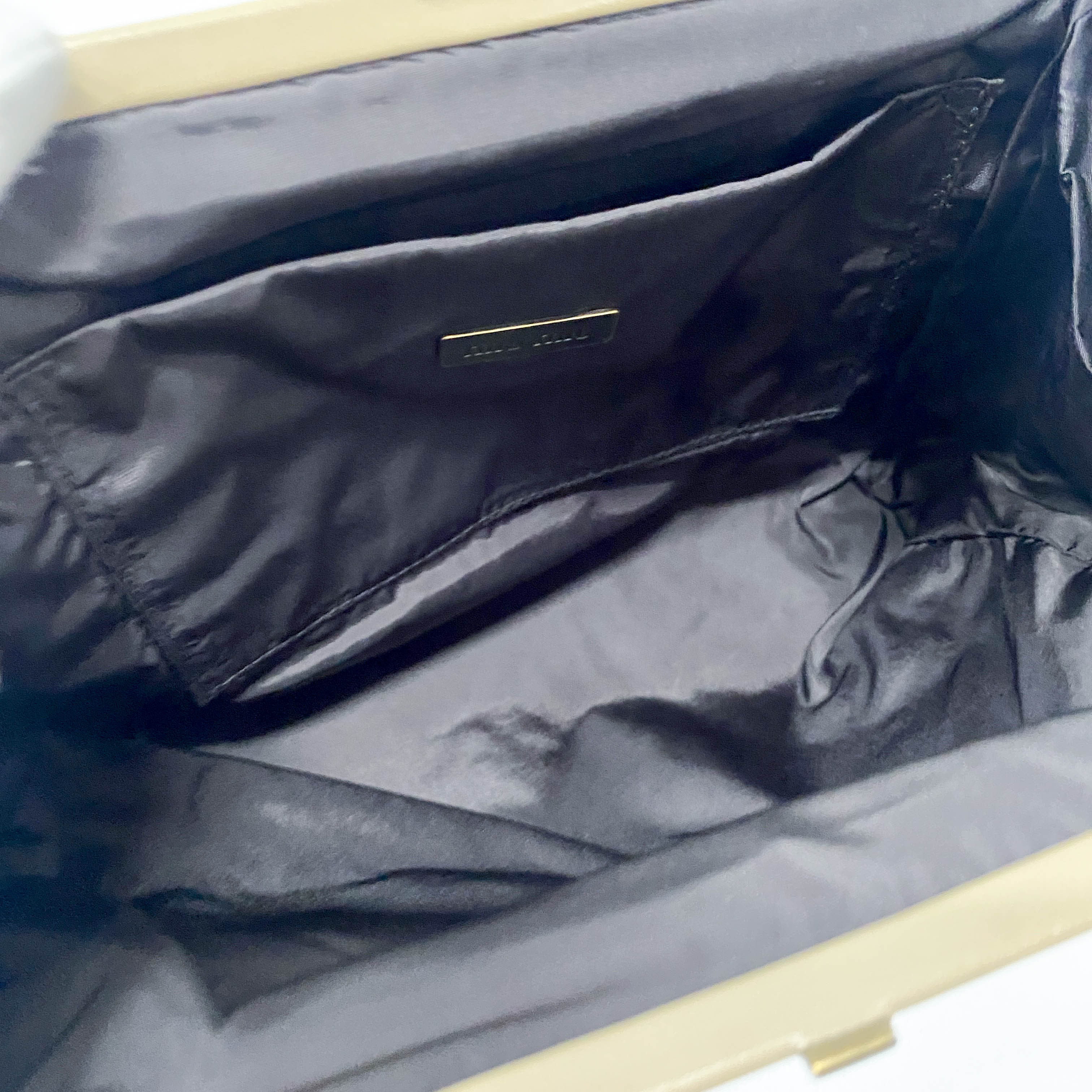 Vintage Beige Satin Shoulder Bag