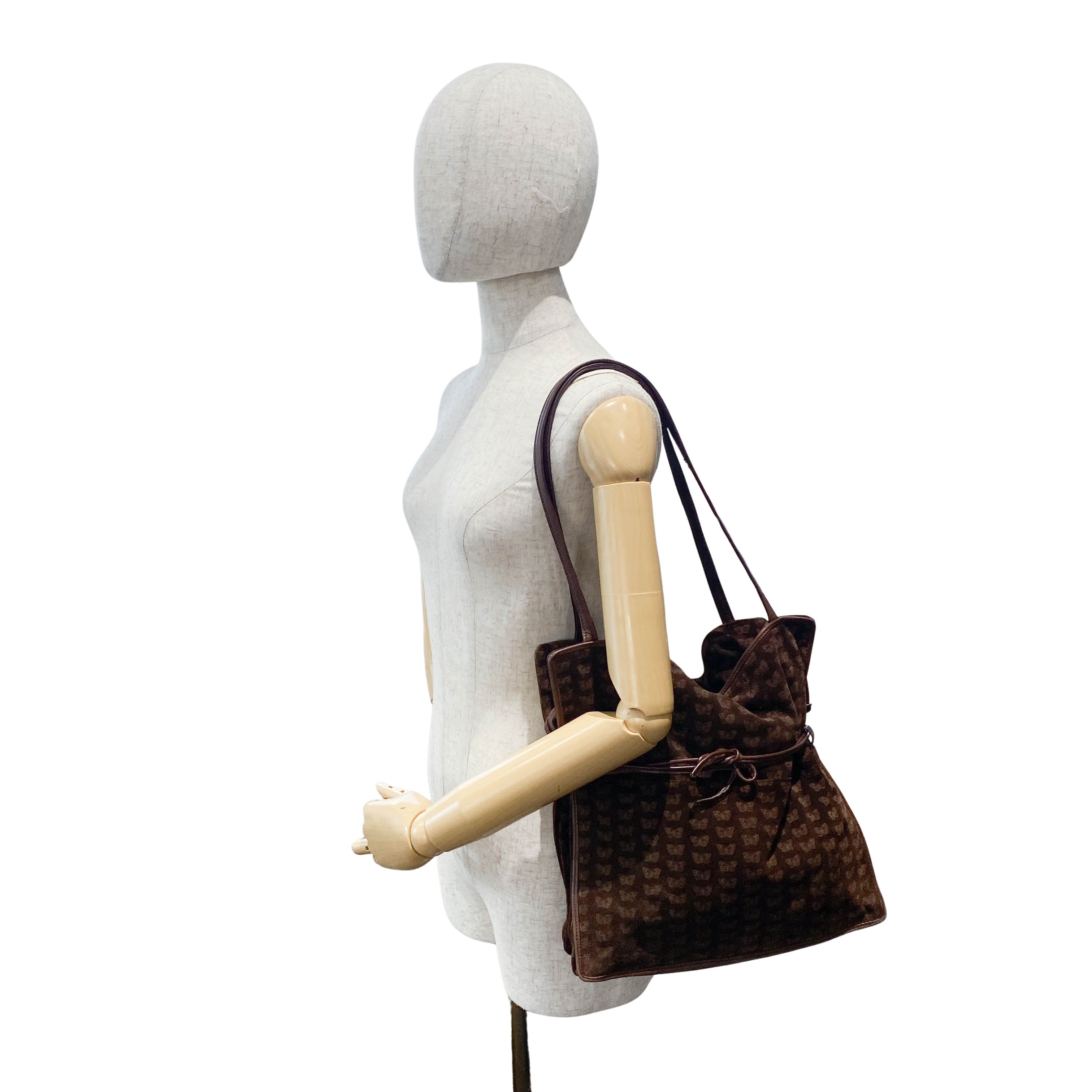 Little Butterflies Print Suede Bag