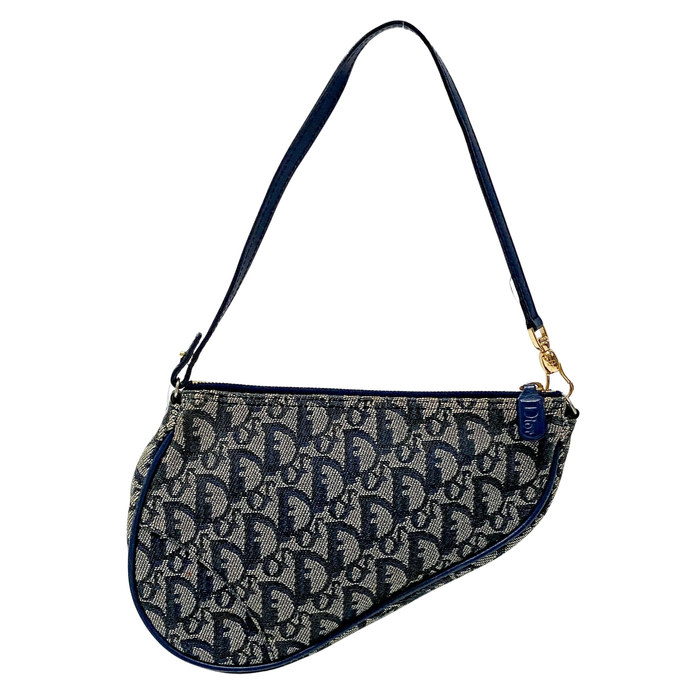 Saddle Trotter Navy Canvas Shoulder Bag