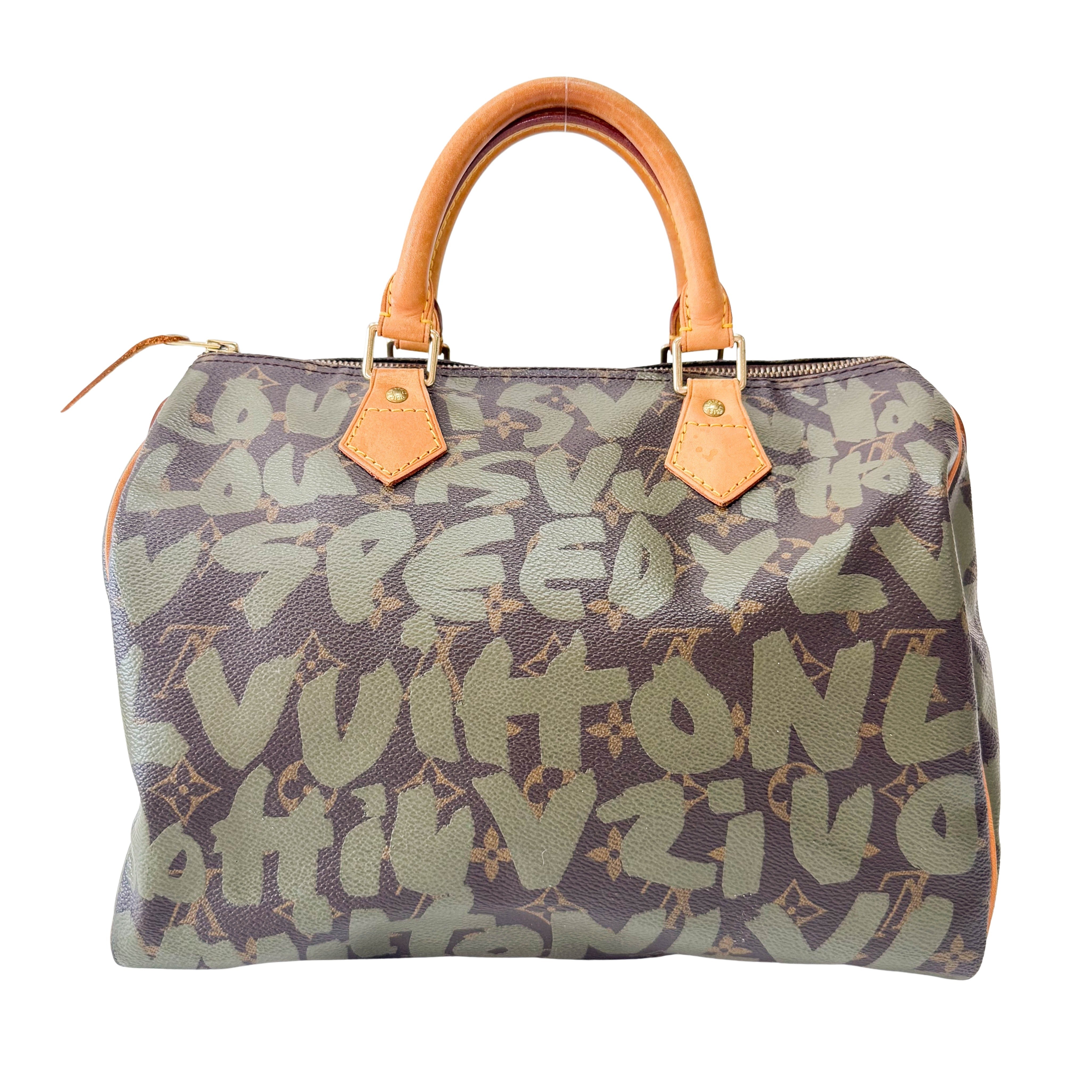 Monogram Speedy 30 Graffiti Khaki Hand Bag