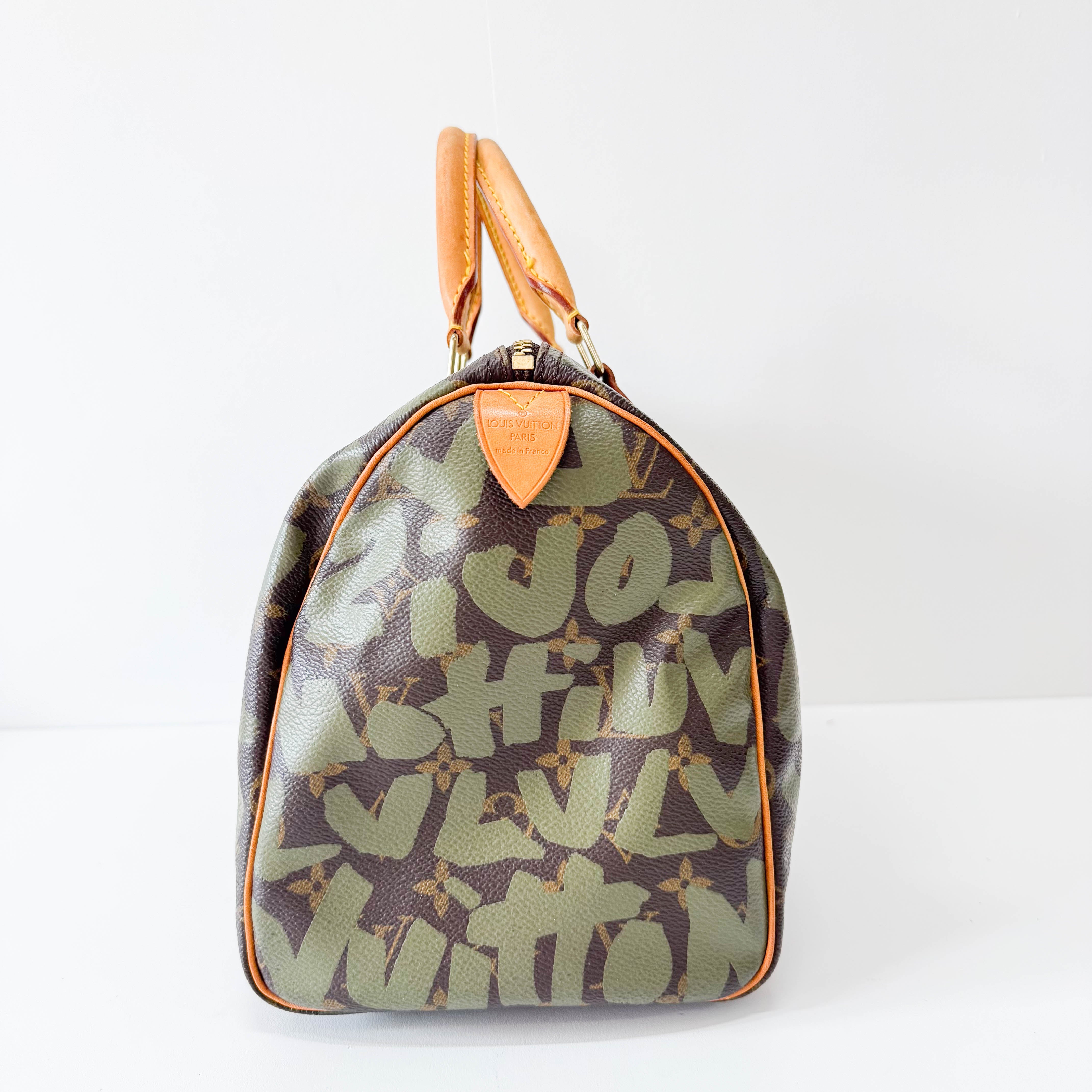 Monogram Speedy 30 Graffiti Khaki Hand Bag