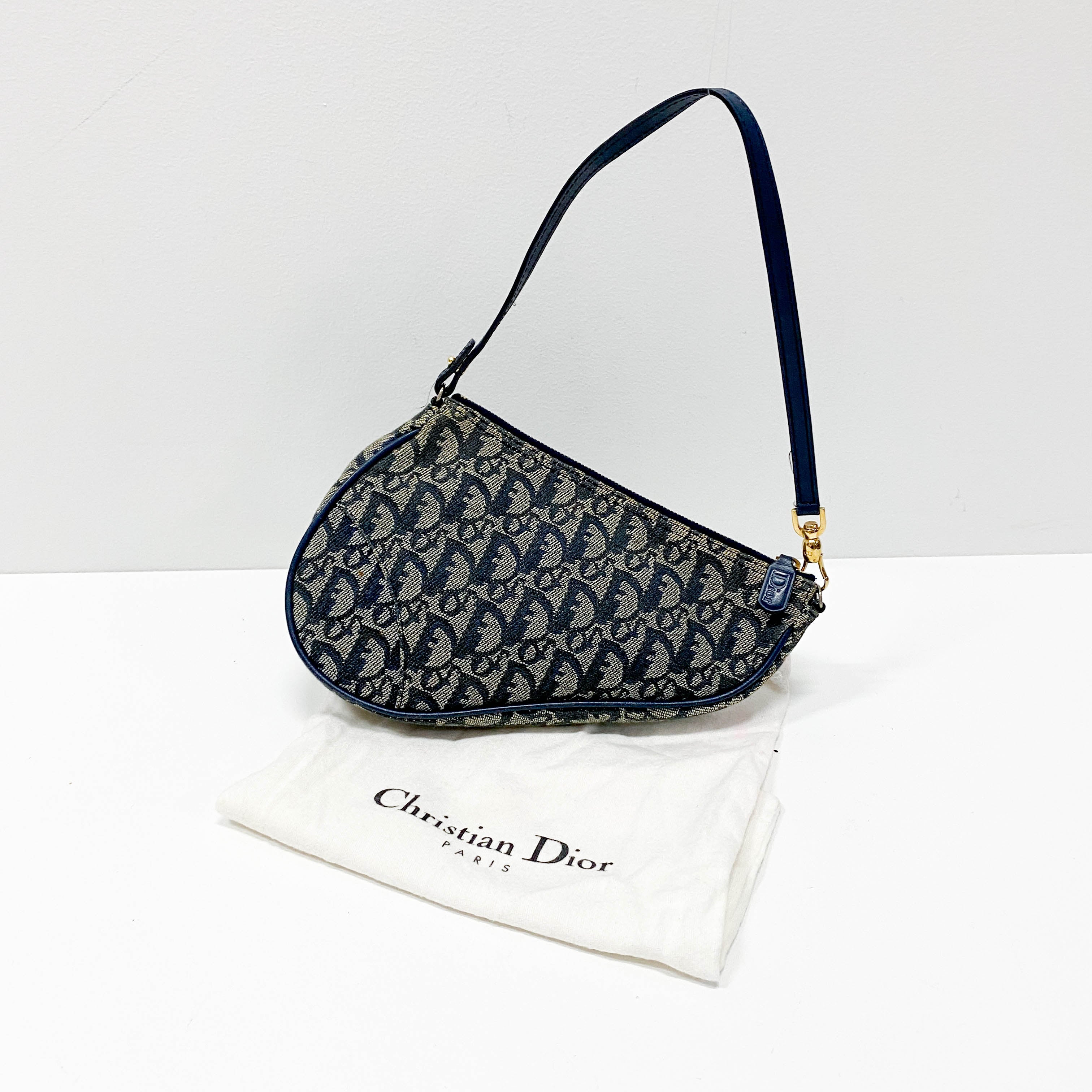 Saddle Trotter Navy Canvas Shoulder Bag