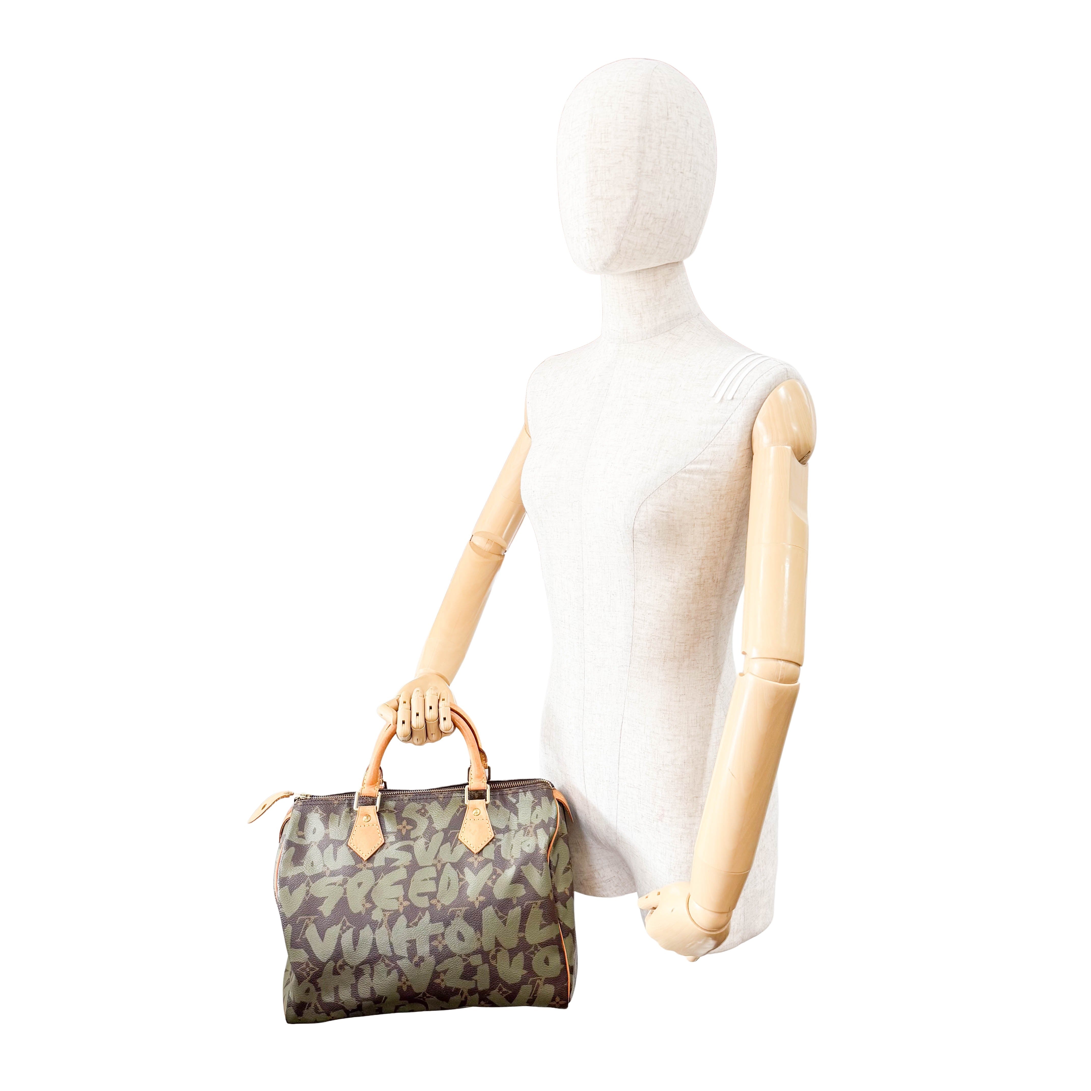 Monogram Speedy 30 Graffiti Khaki Hand Bag