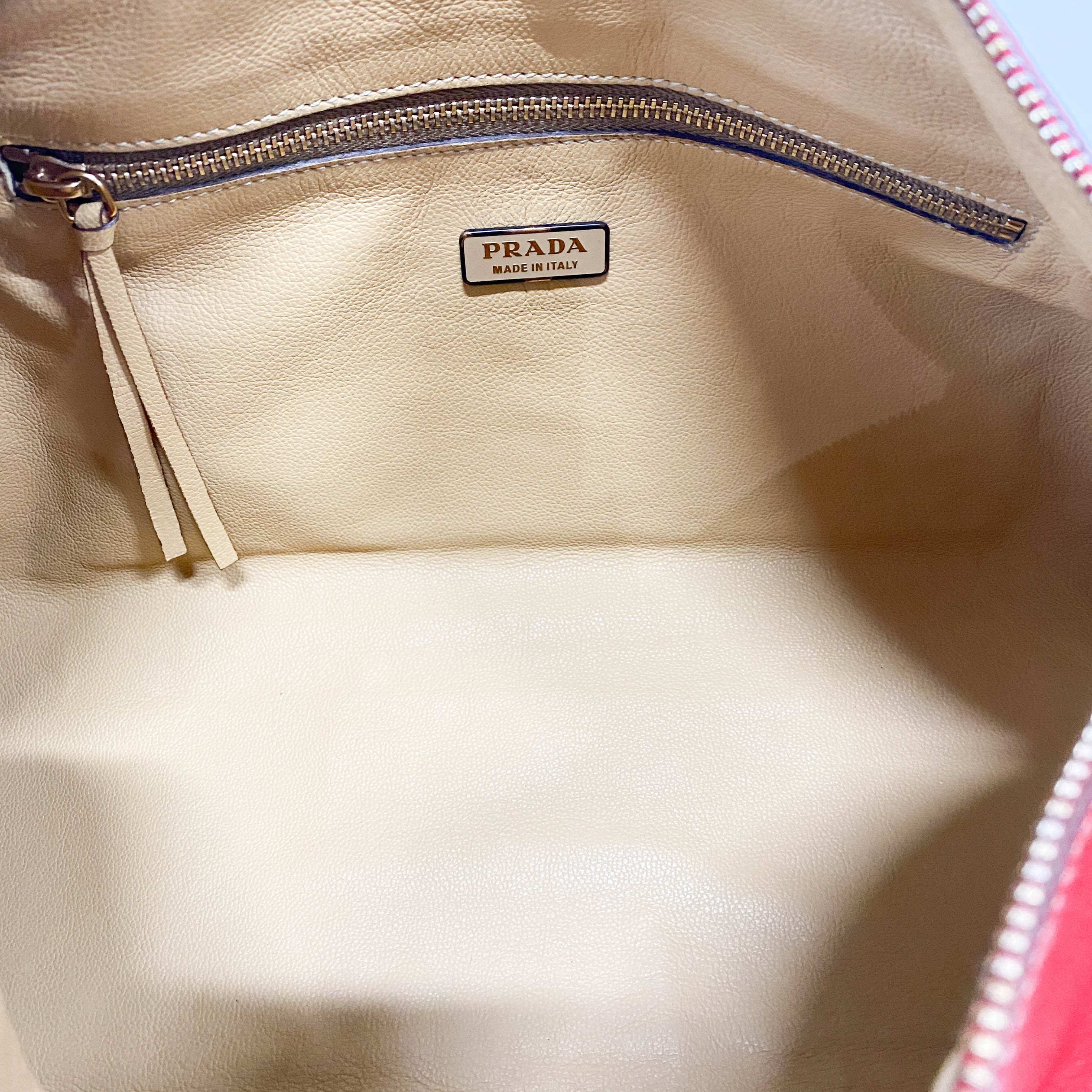 Red Horizontal Leather Shoulder Bag