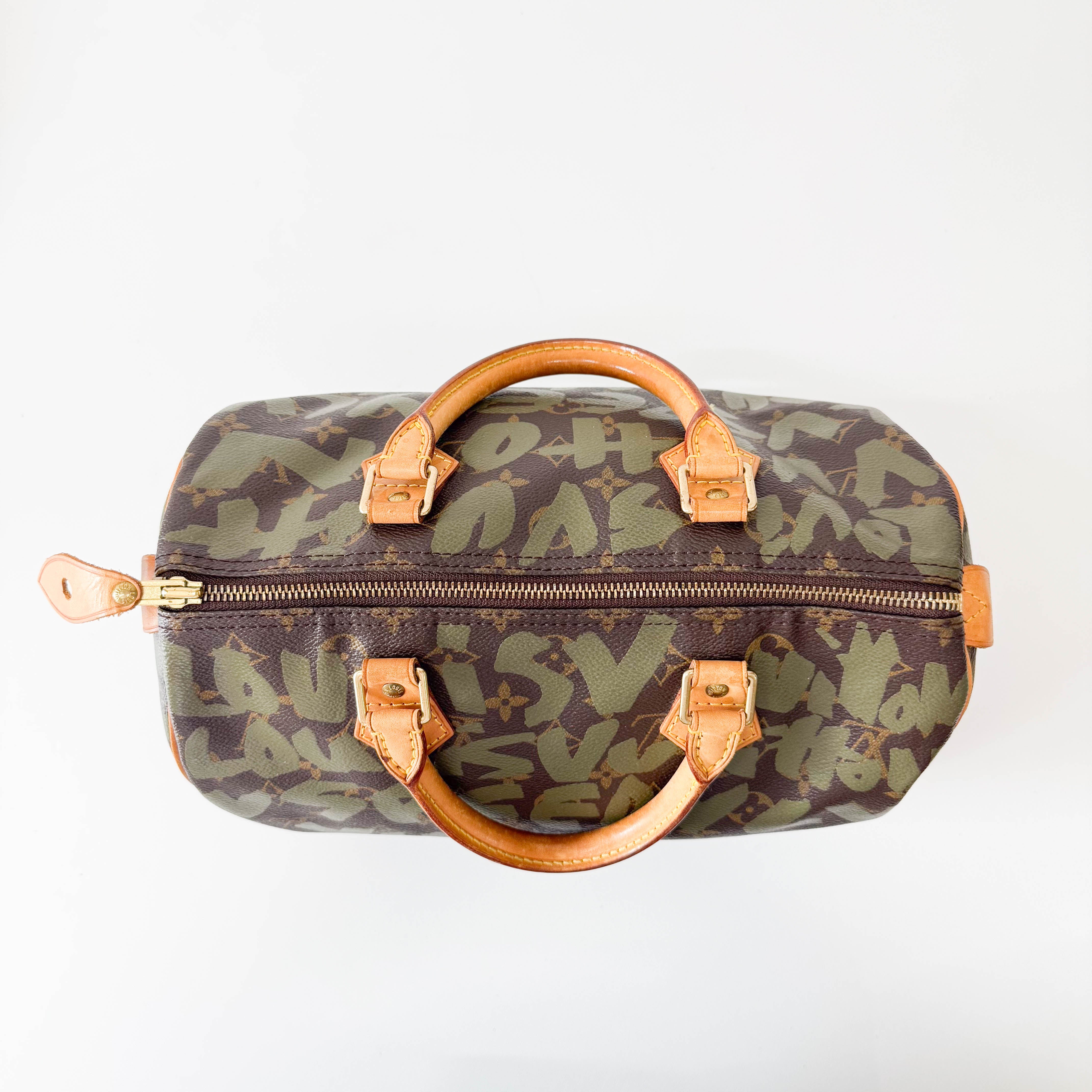 Monogram Speedy 30 Graffiti Khaki Hand Bag