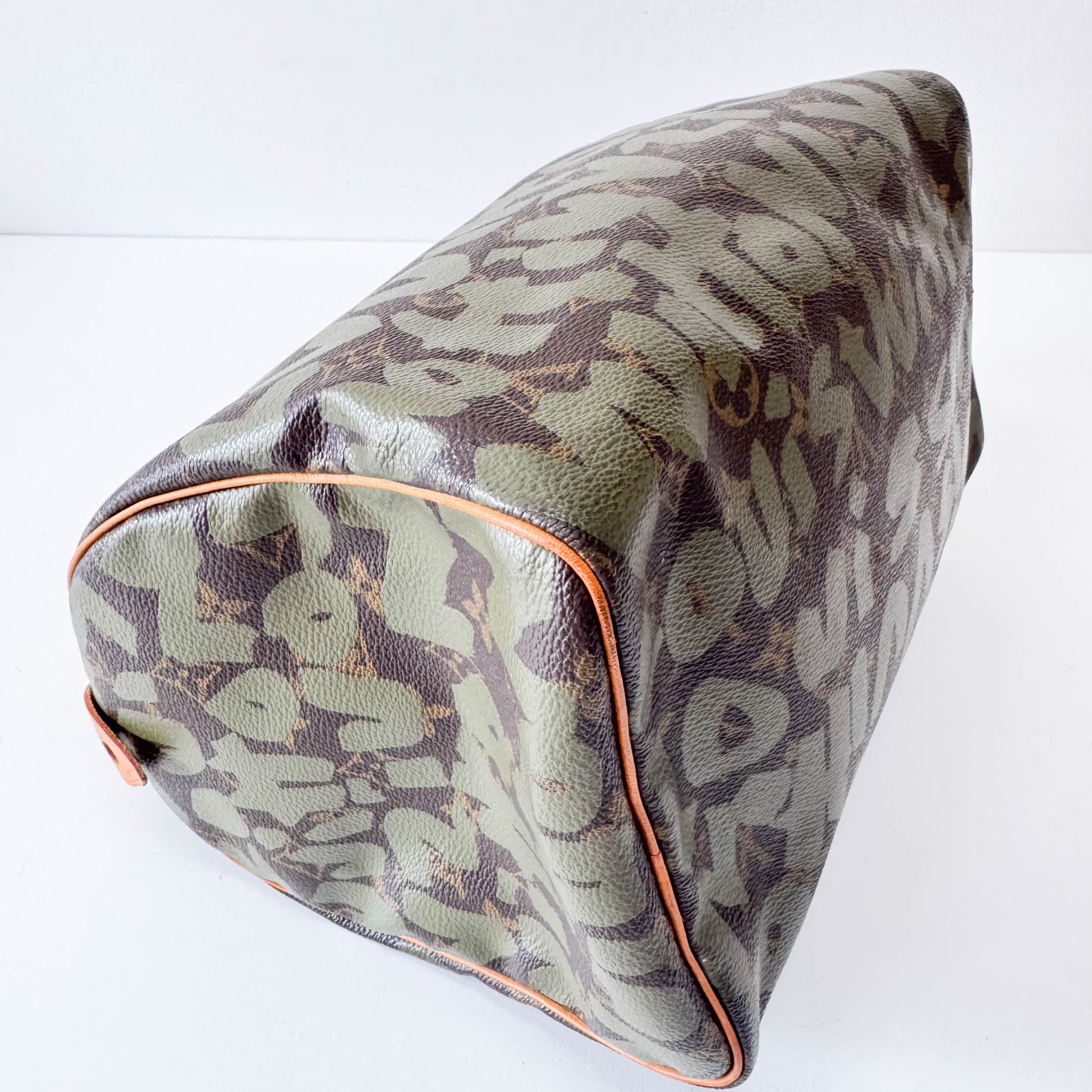 Monogram Speedy 30 Graffiti Khaki Hand Bag