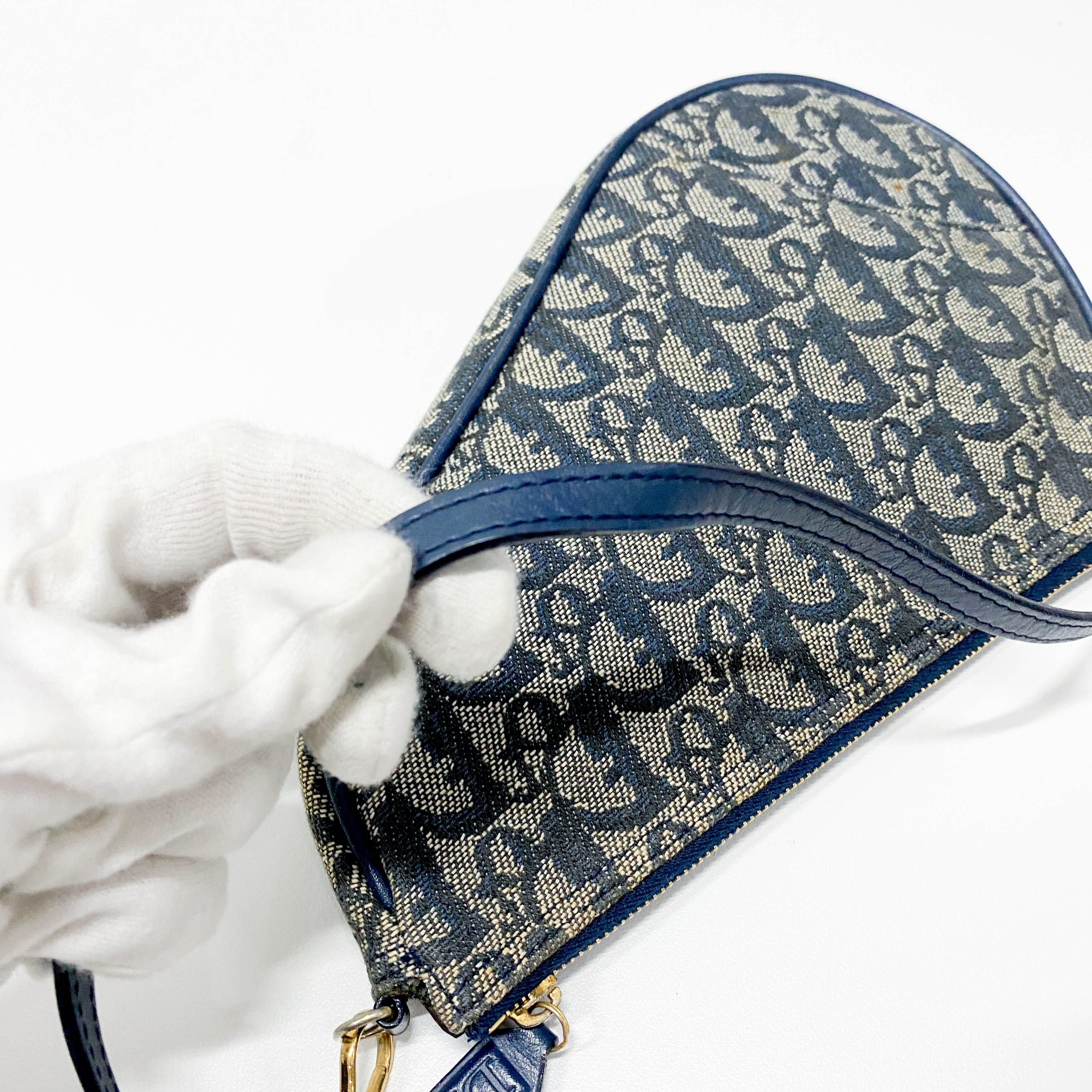 Saddle Trotter Navy Canvas Shoulder Bag