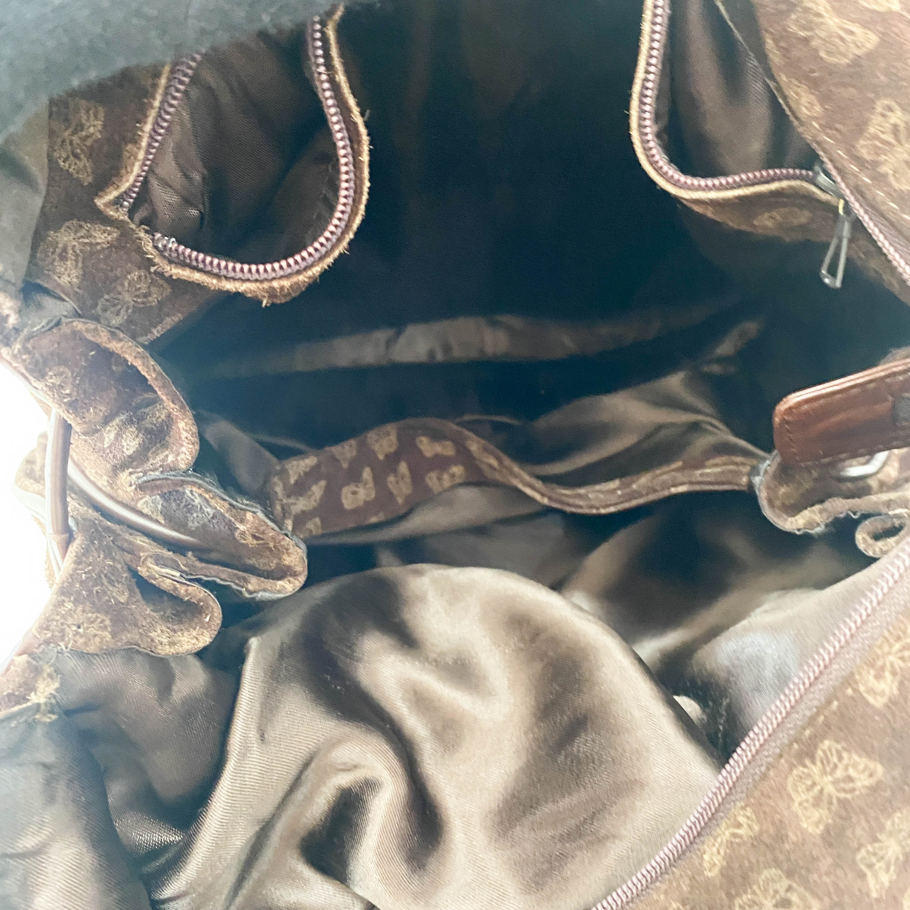 Little Butterflies Print Suede Bag