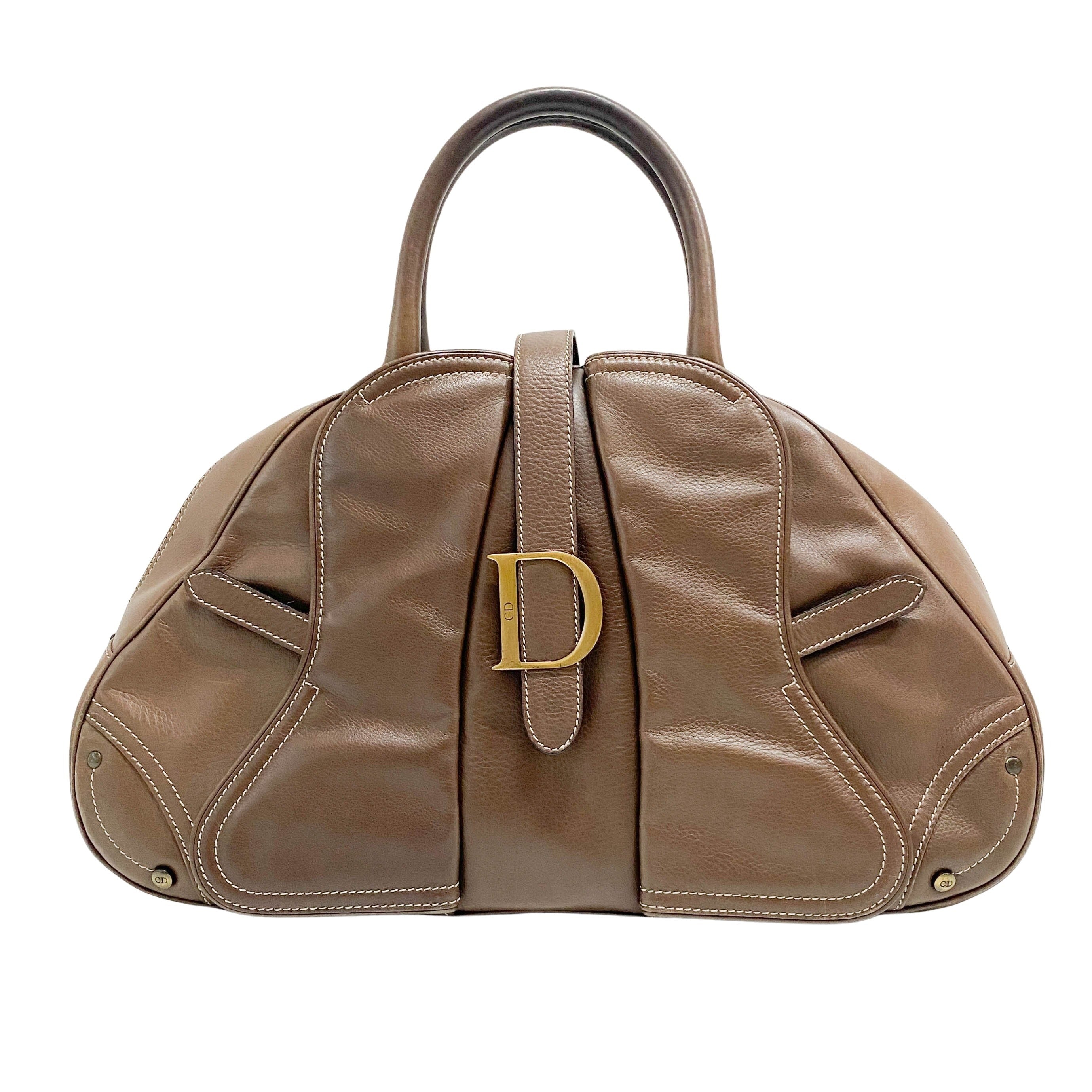 Saddle Bowler Brown Leather Hand Bag