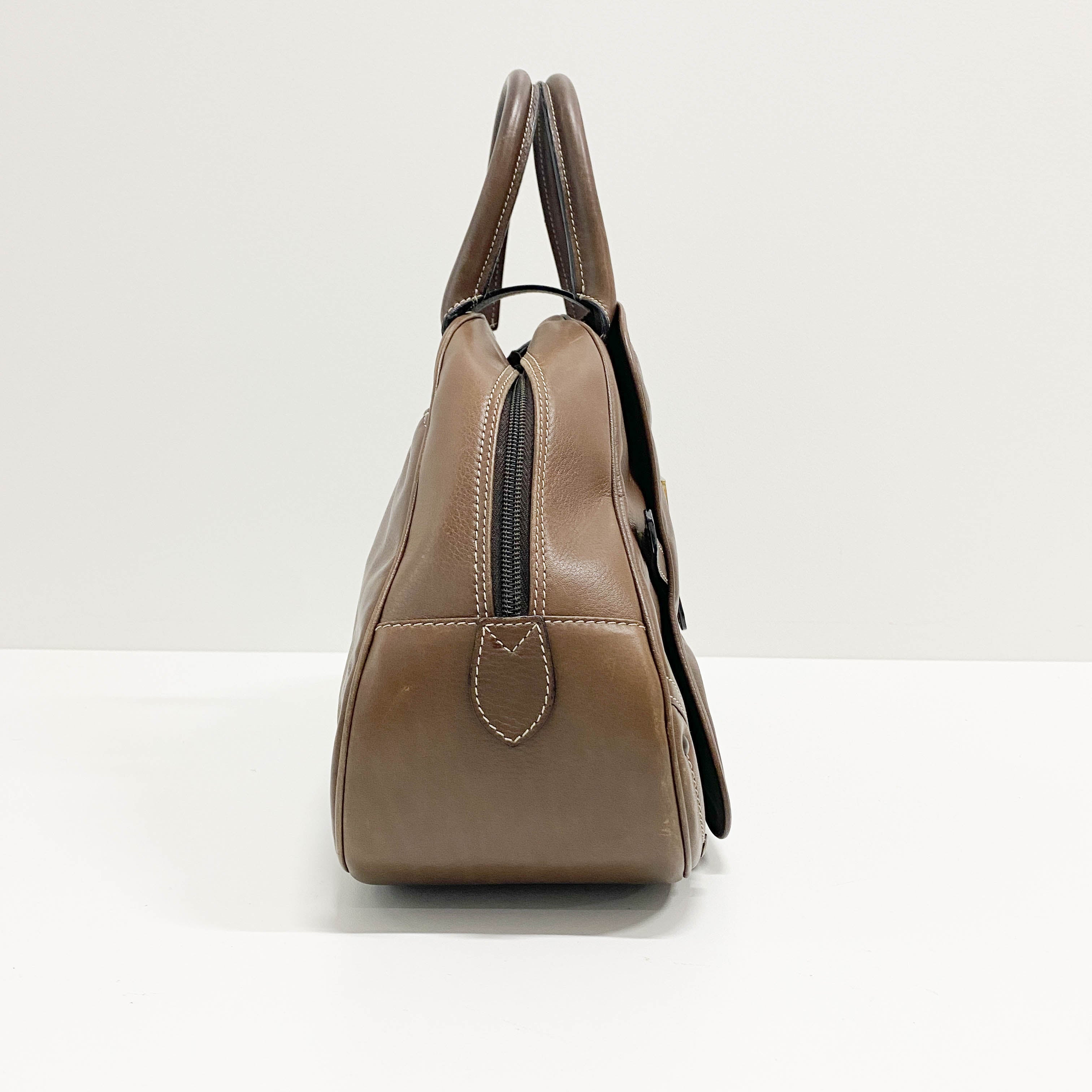 Saddle Bowler Brown Leather Hand Bag