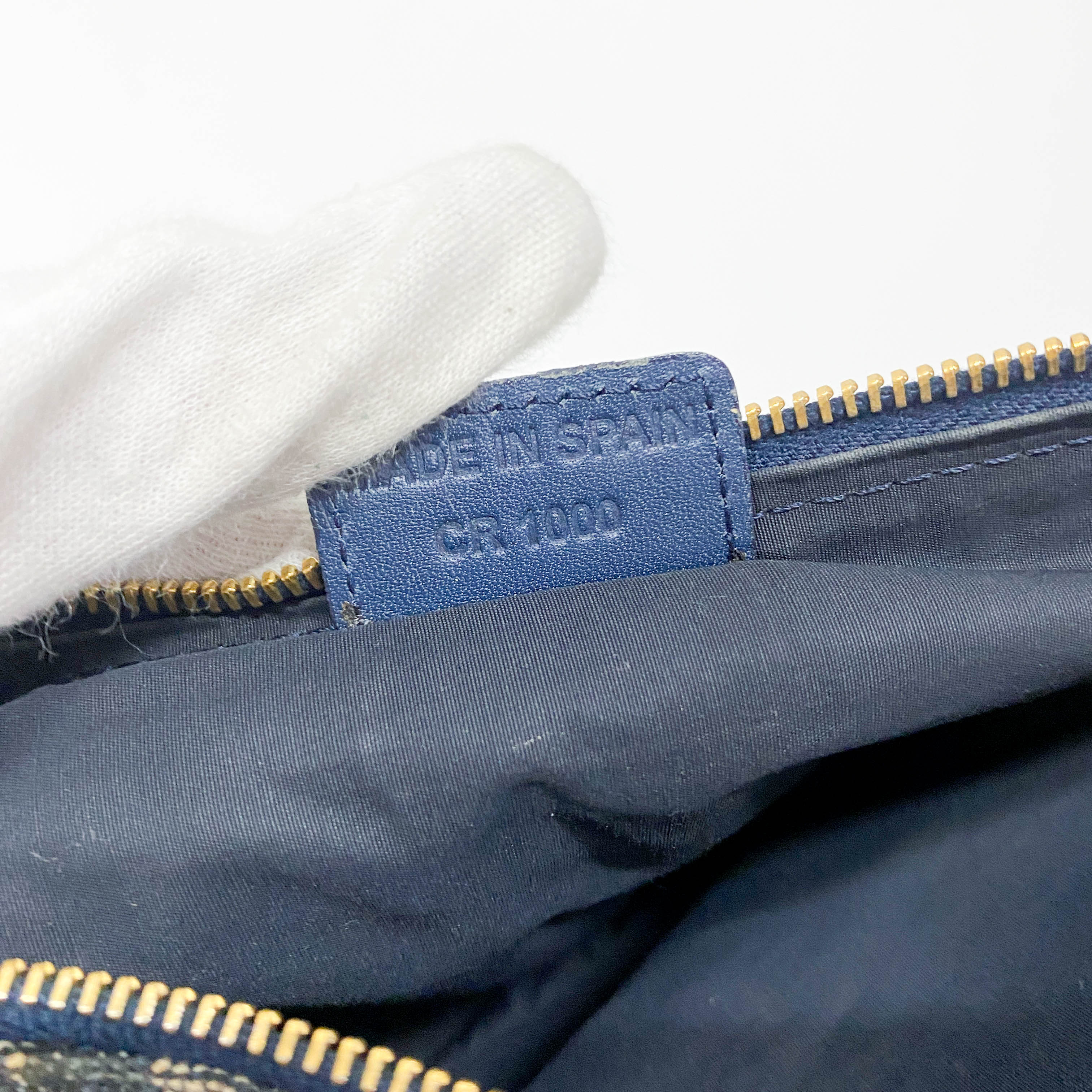 Saddle Trotter Navy Canvas Shoulder Bag