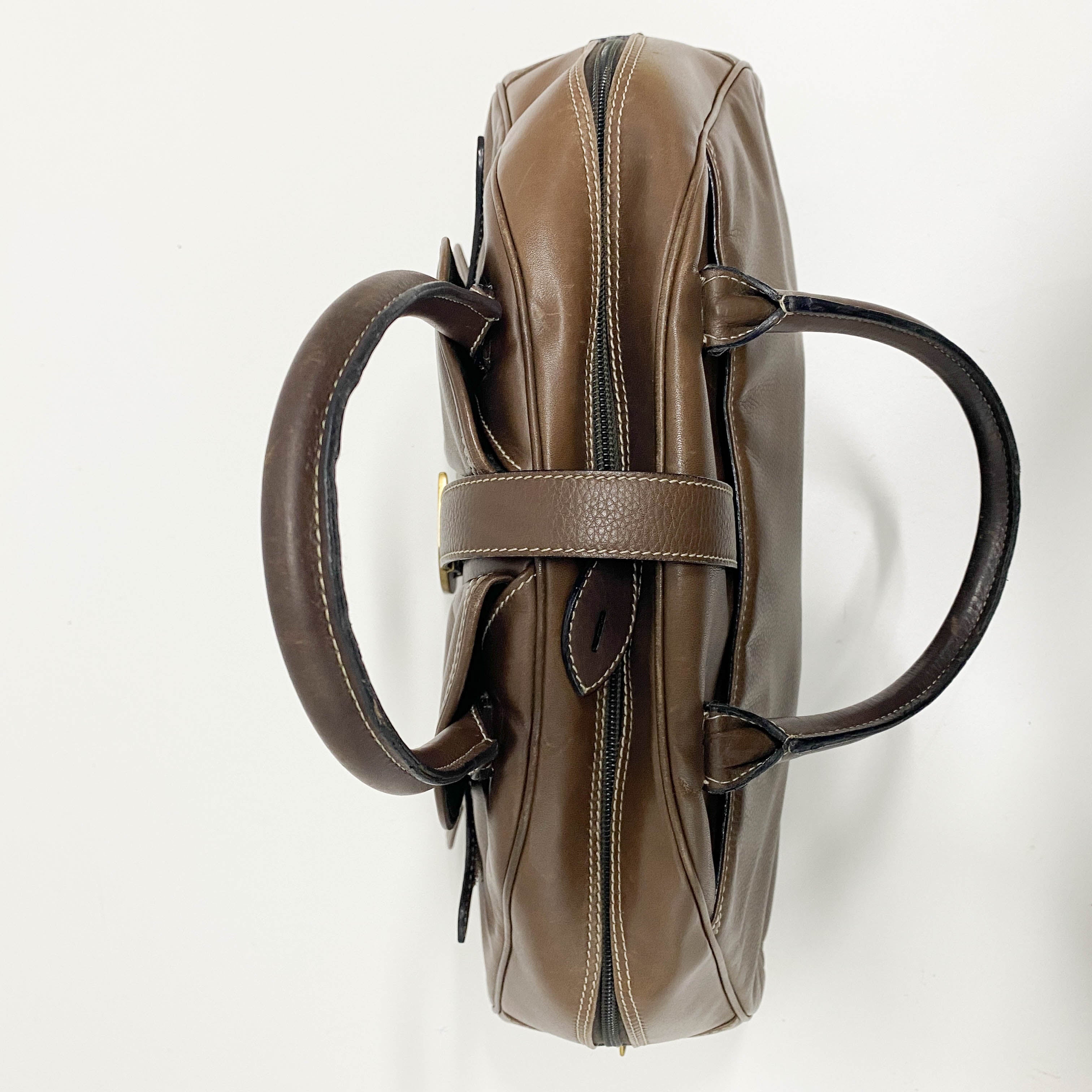 Saddle Bowler Brown Leather Hand Bag