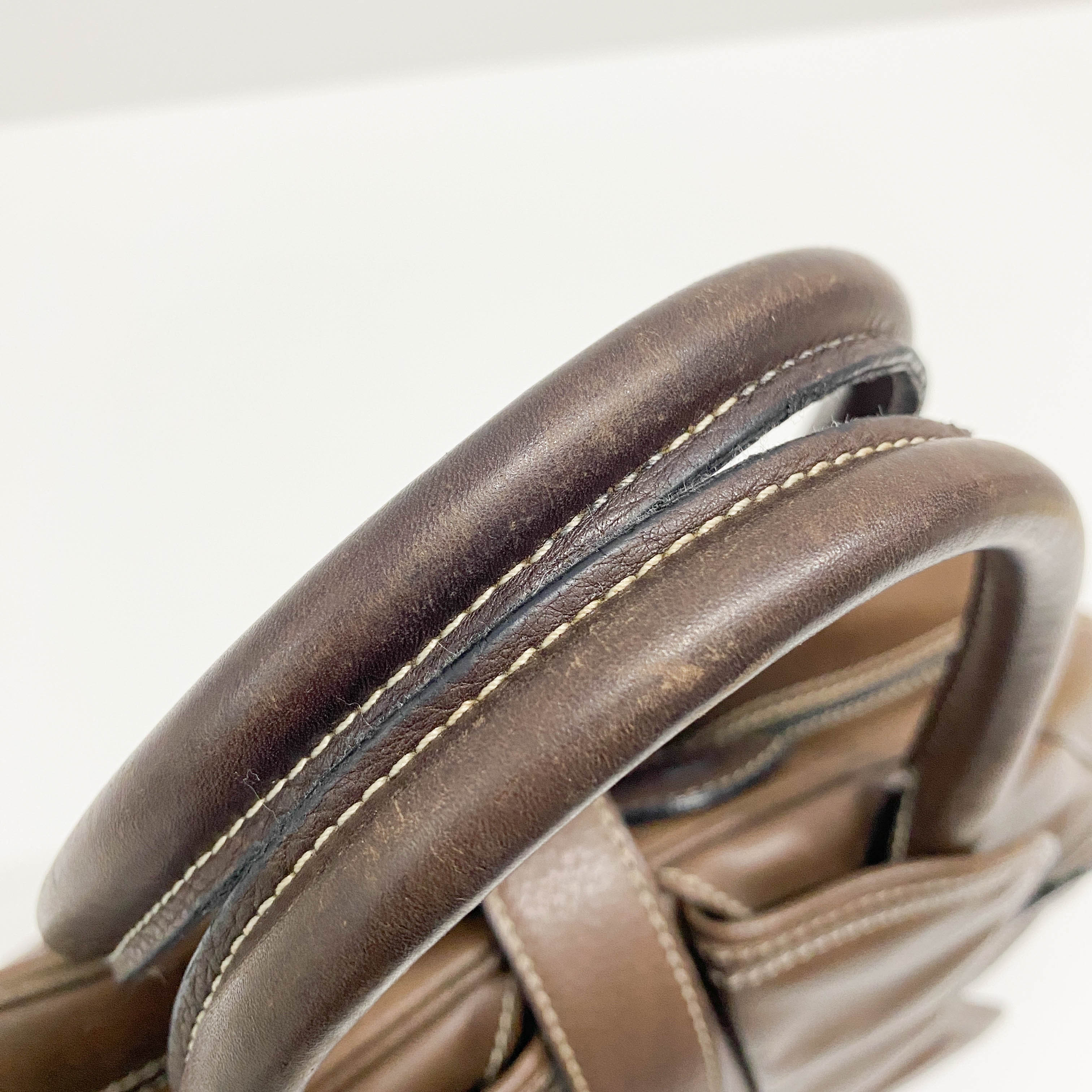 Saddle Bowler Brown Leather Hand Bag