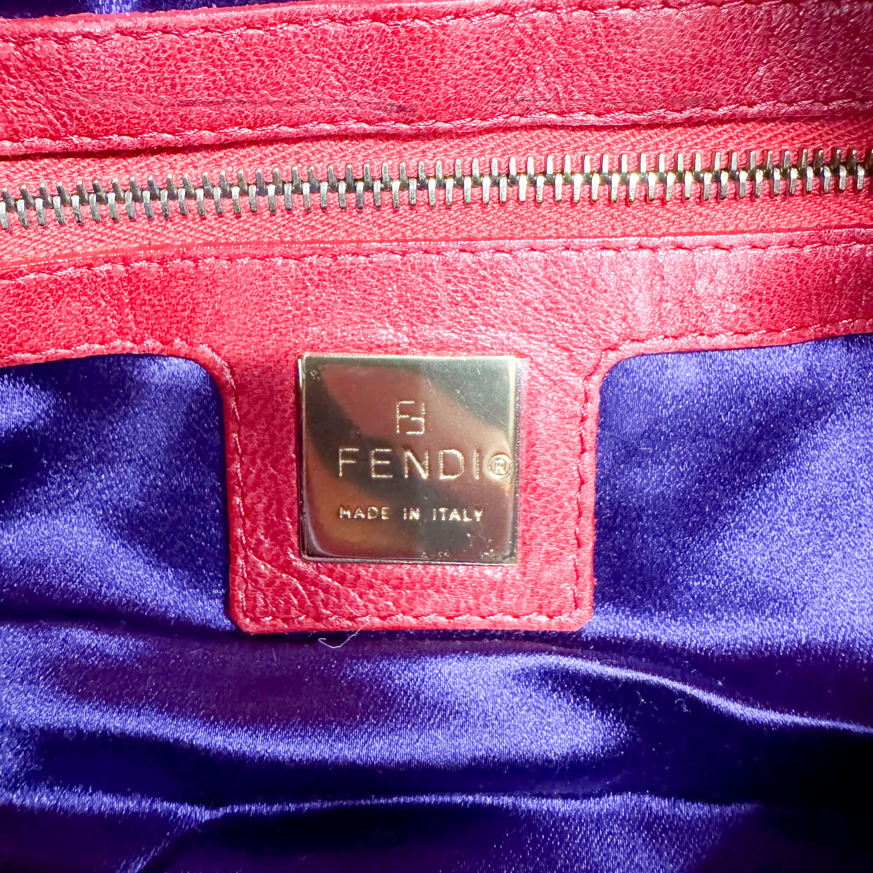 Baguette Red Suede Shoulder Bag