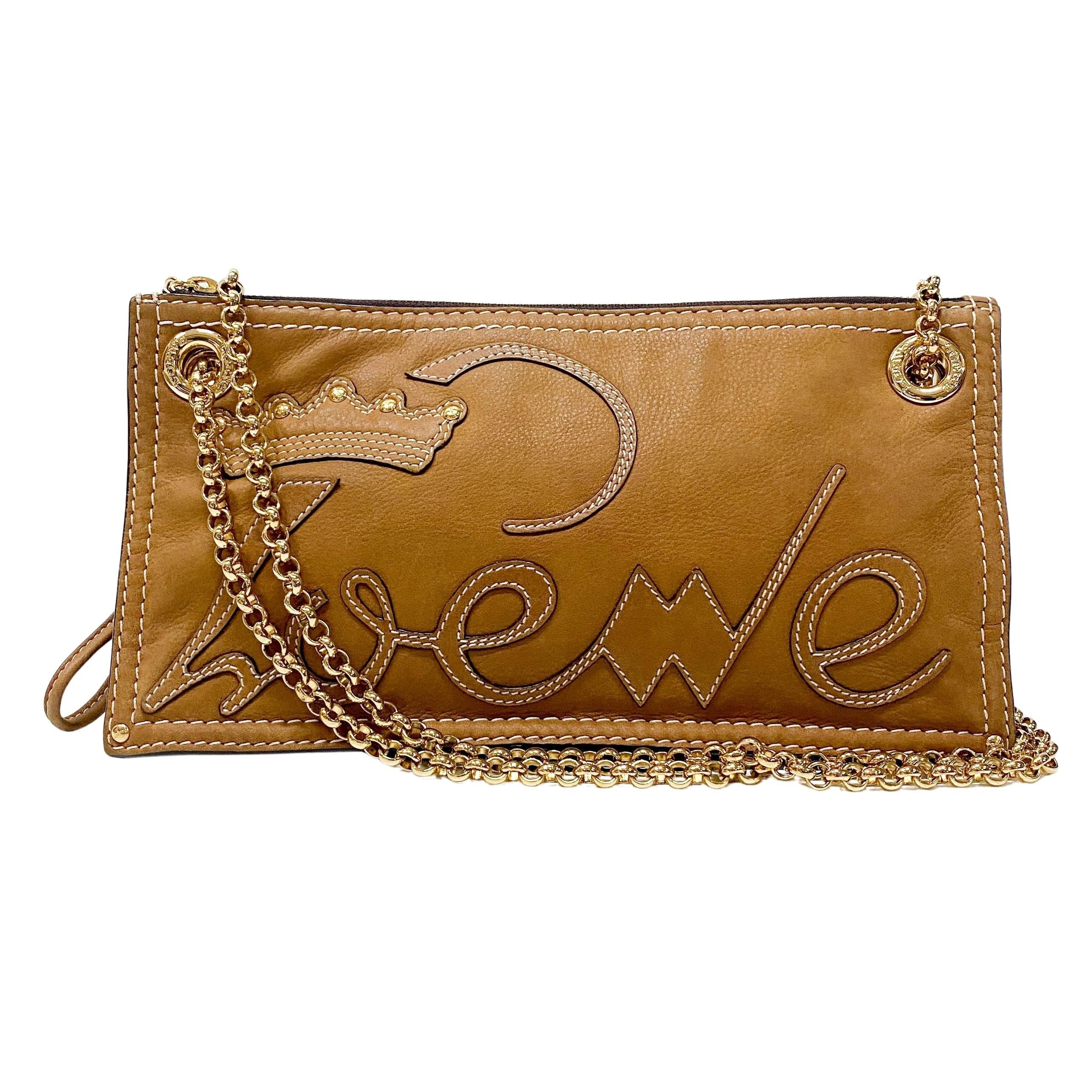 Anagram Brown Leather Shoulder Bag