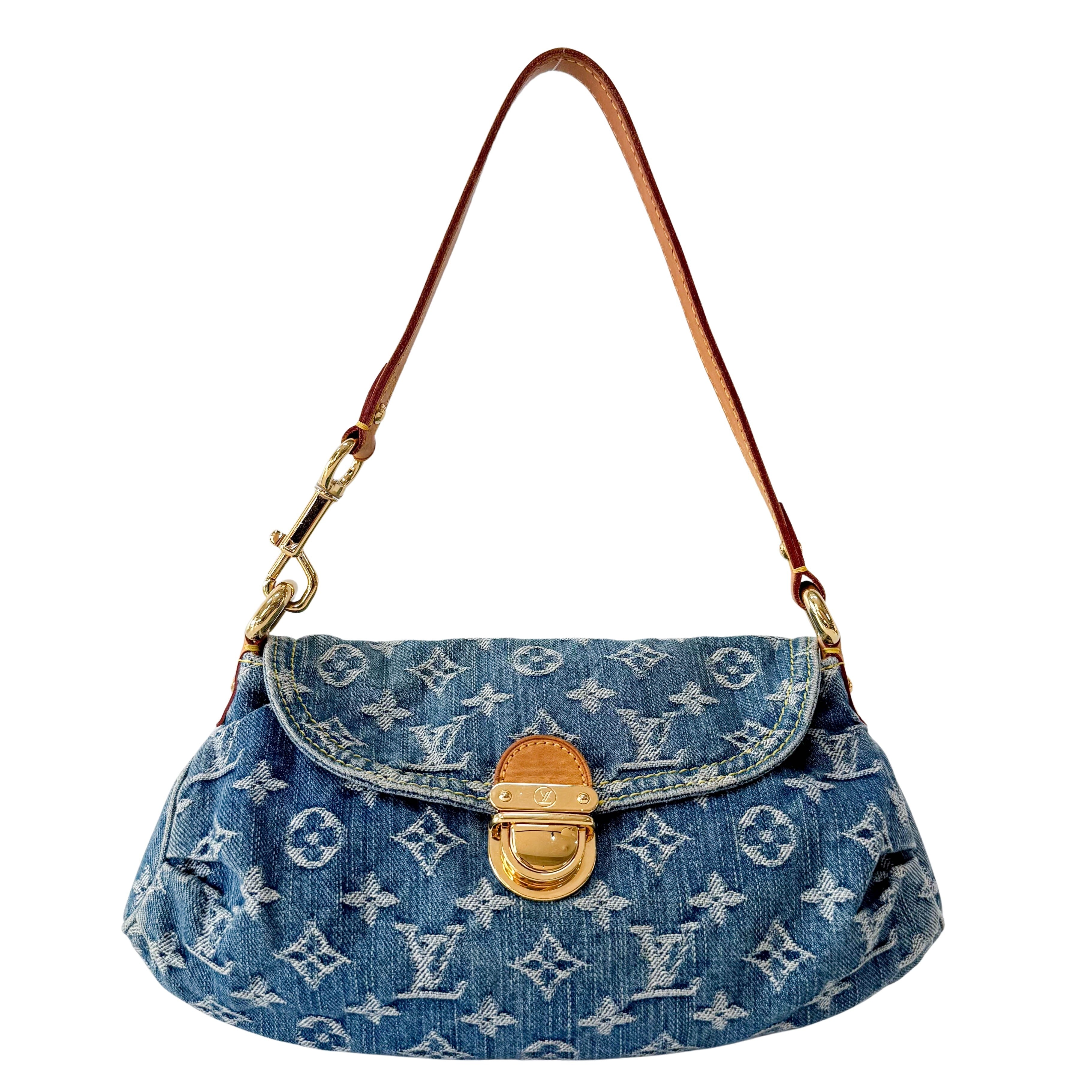 Monogram Blue Denim Mini Pleaty