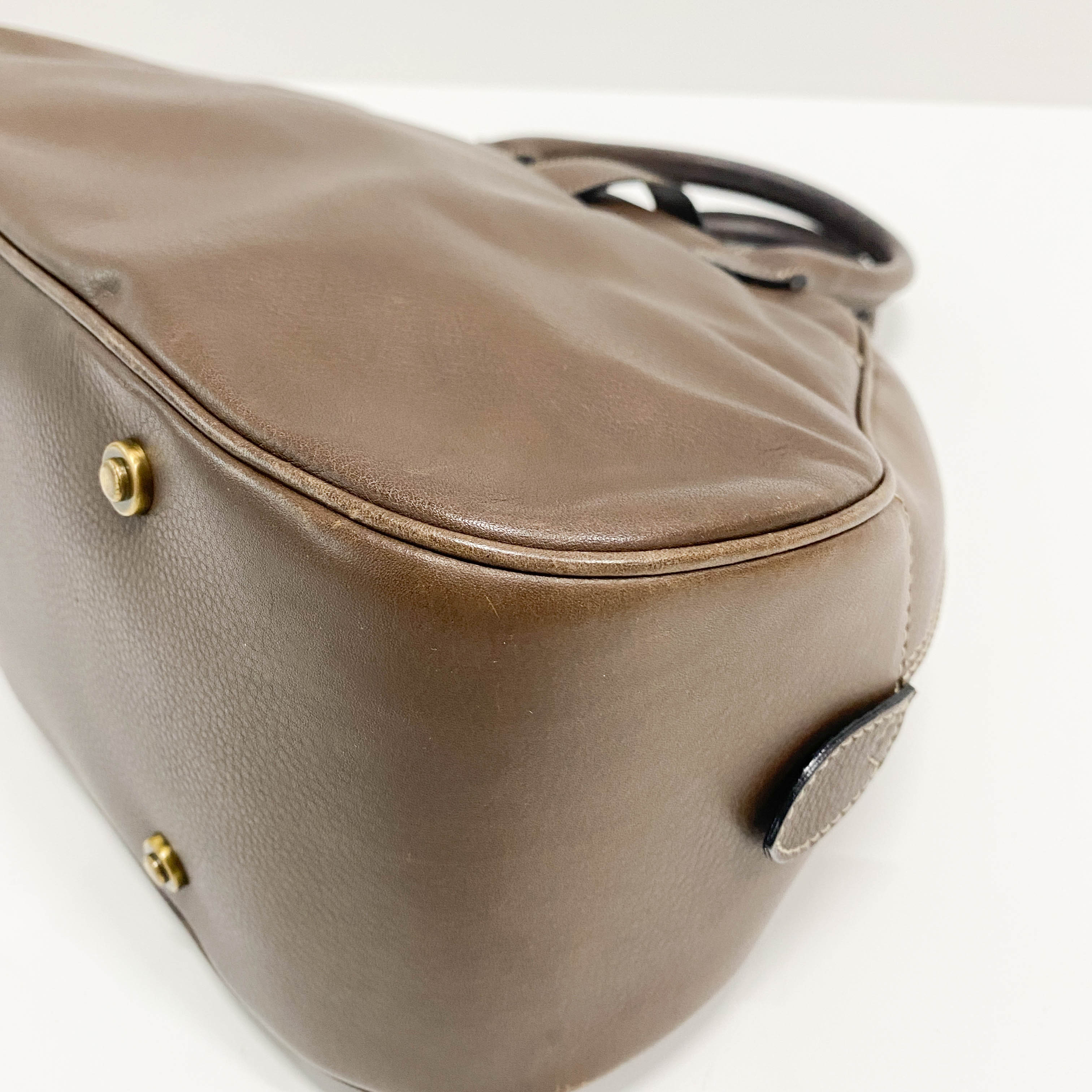 Saddle Bowler Brown Leather Hand Bag