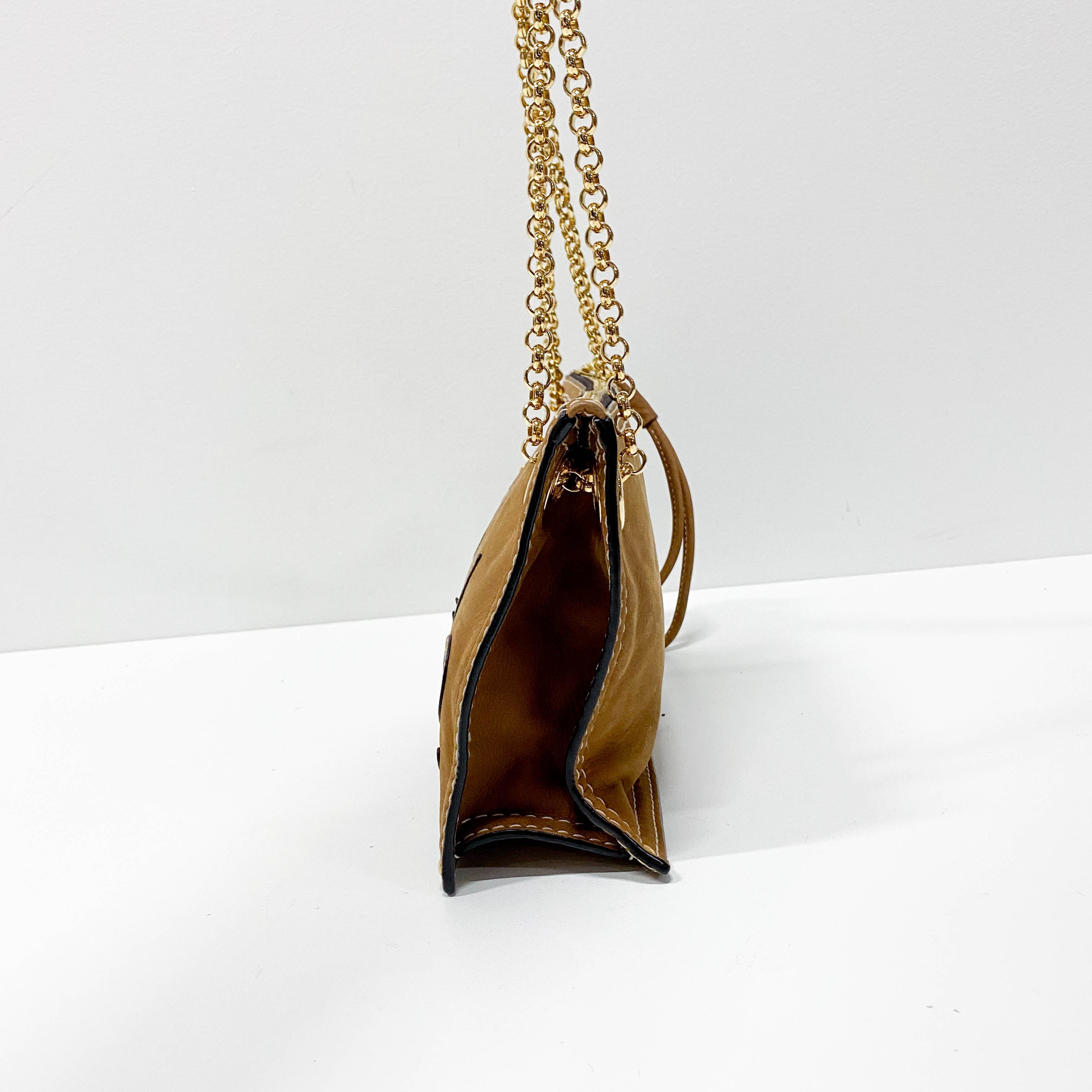 Anagram Brown Leather Shoulder Bag