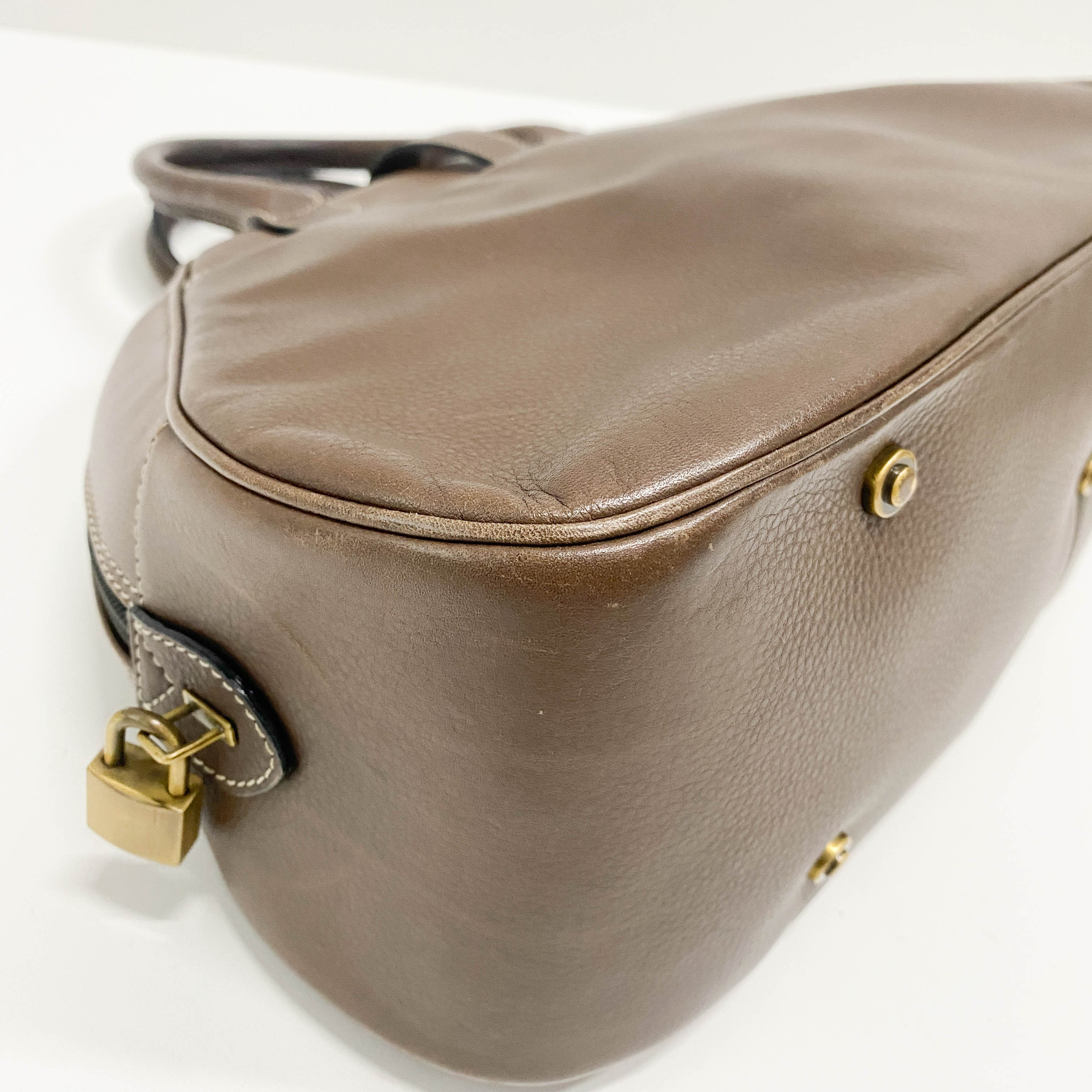 Saddle Bowler Brown Leather Hand Bag