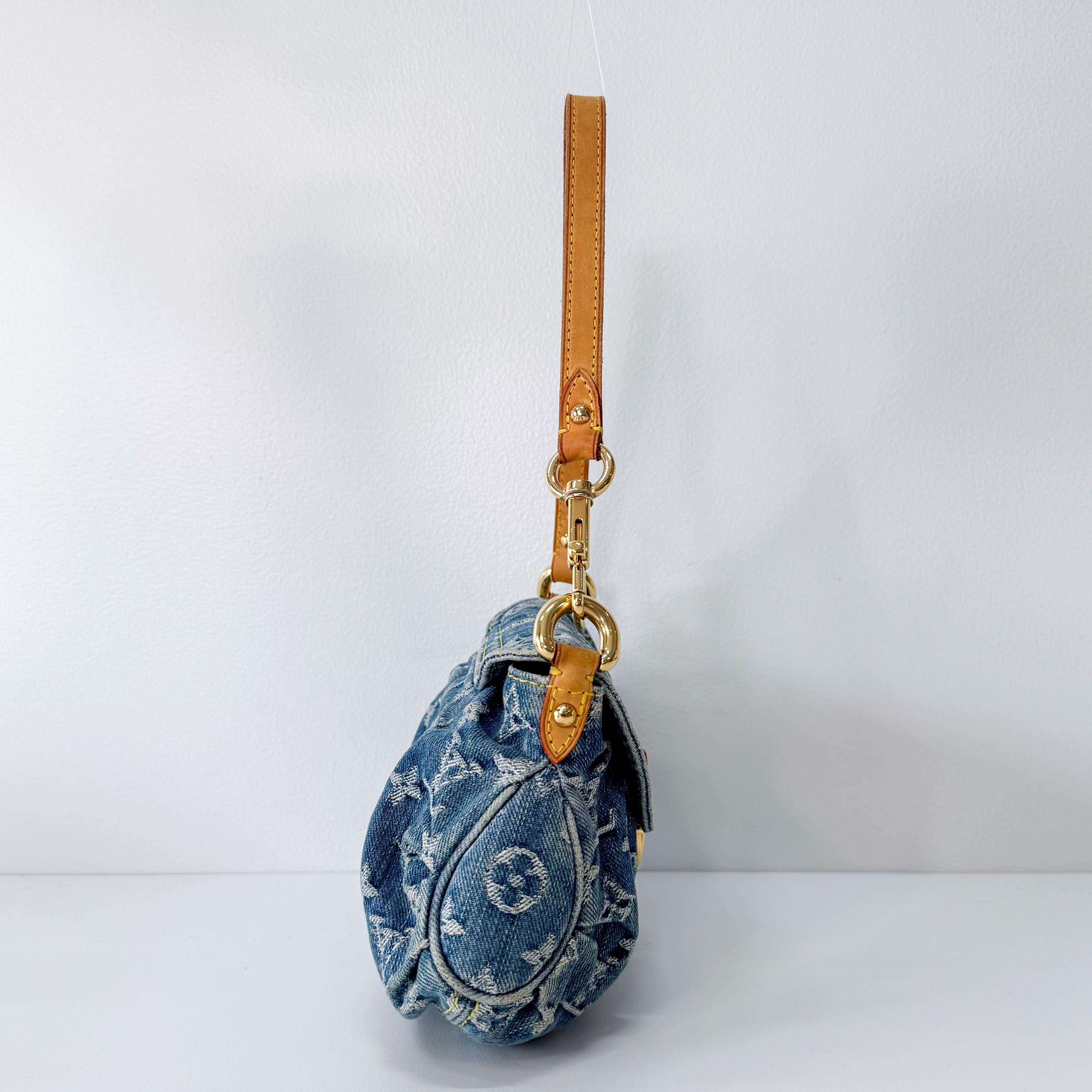 Monogram Blue Denim Mini Pleaty