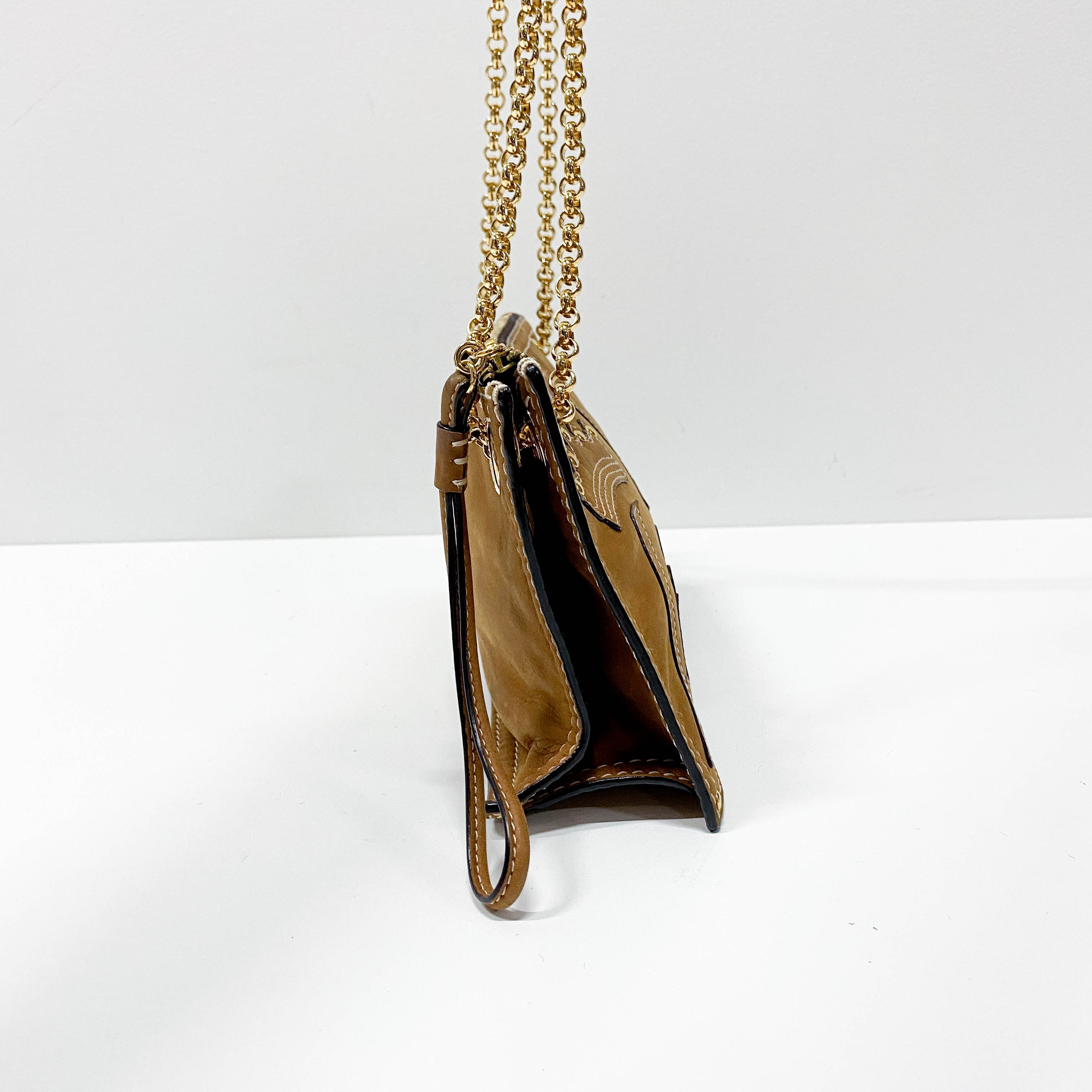 Anagram Brown Leather Shoulder Bag