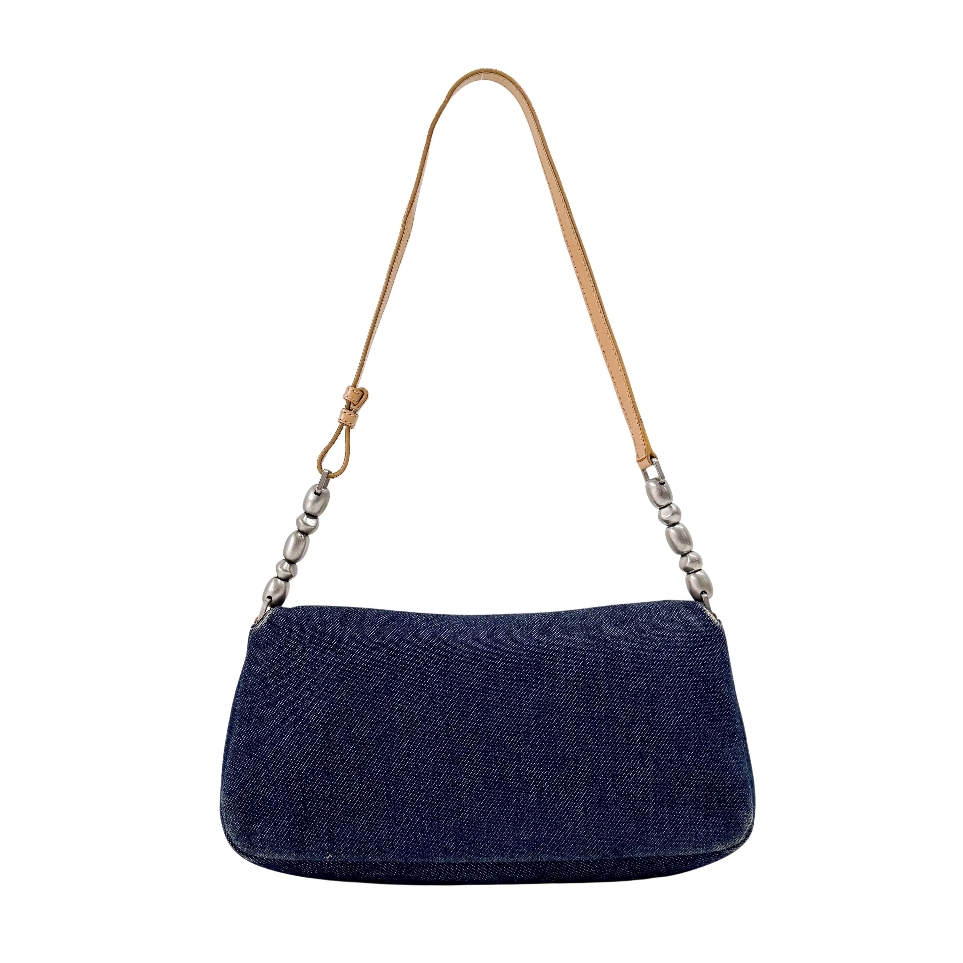 Malice Pearl Denim Shoulder Bag