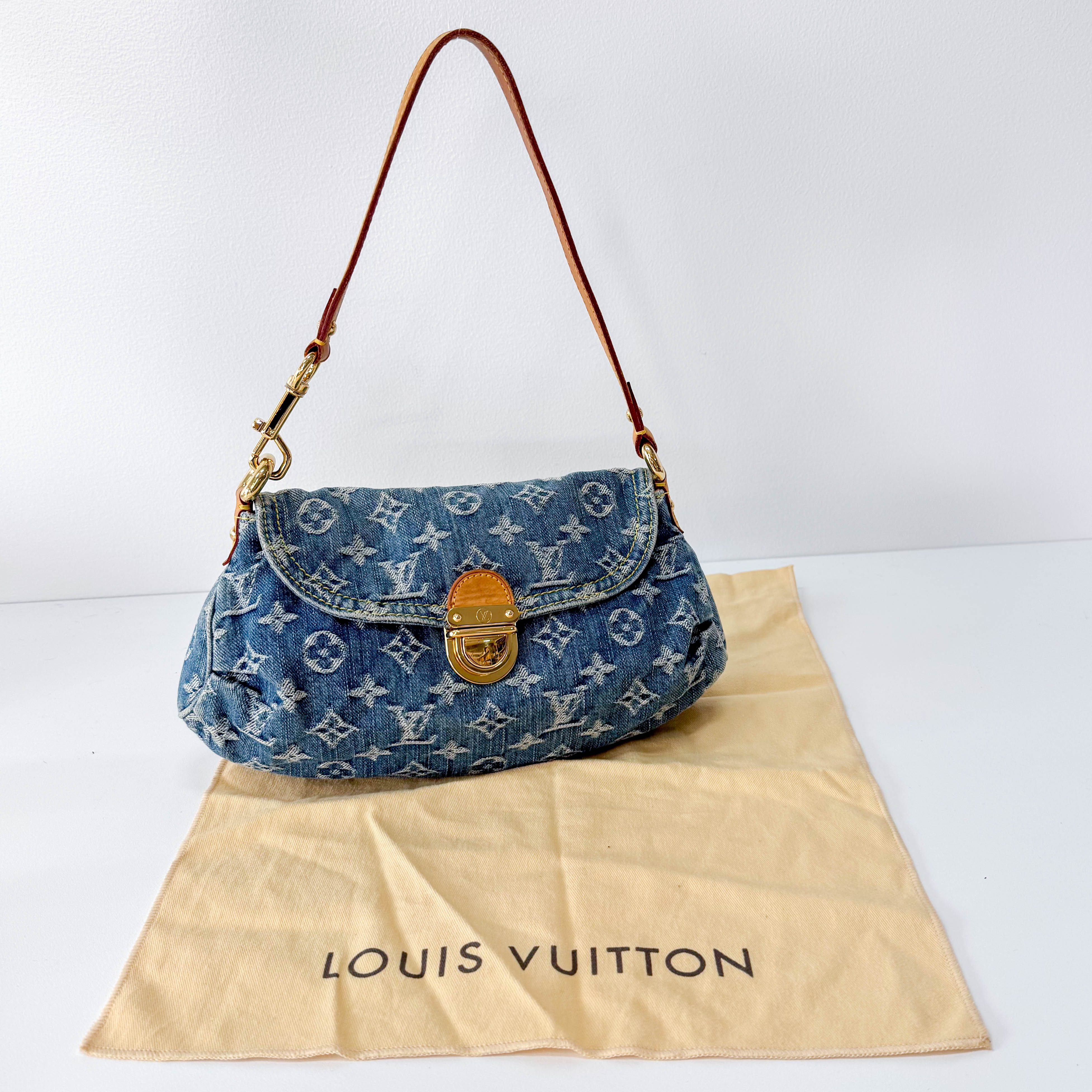 Monogram Blue Denim Mini Pleaty