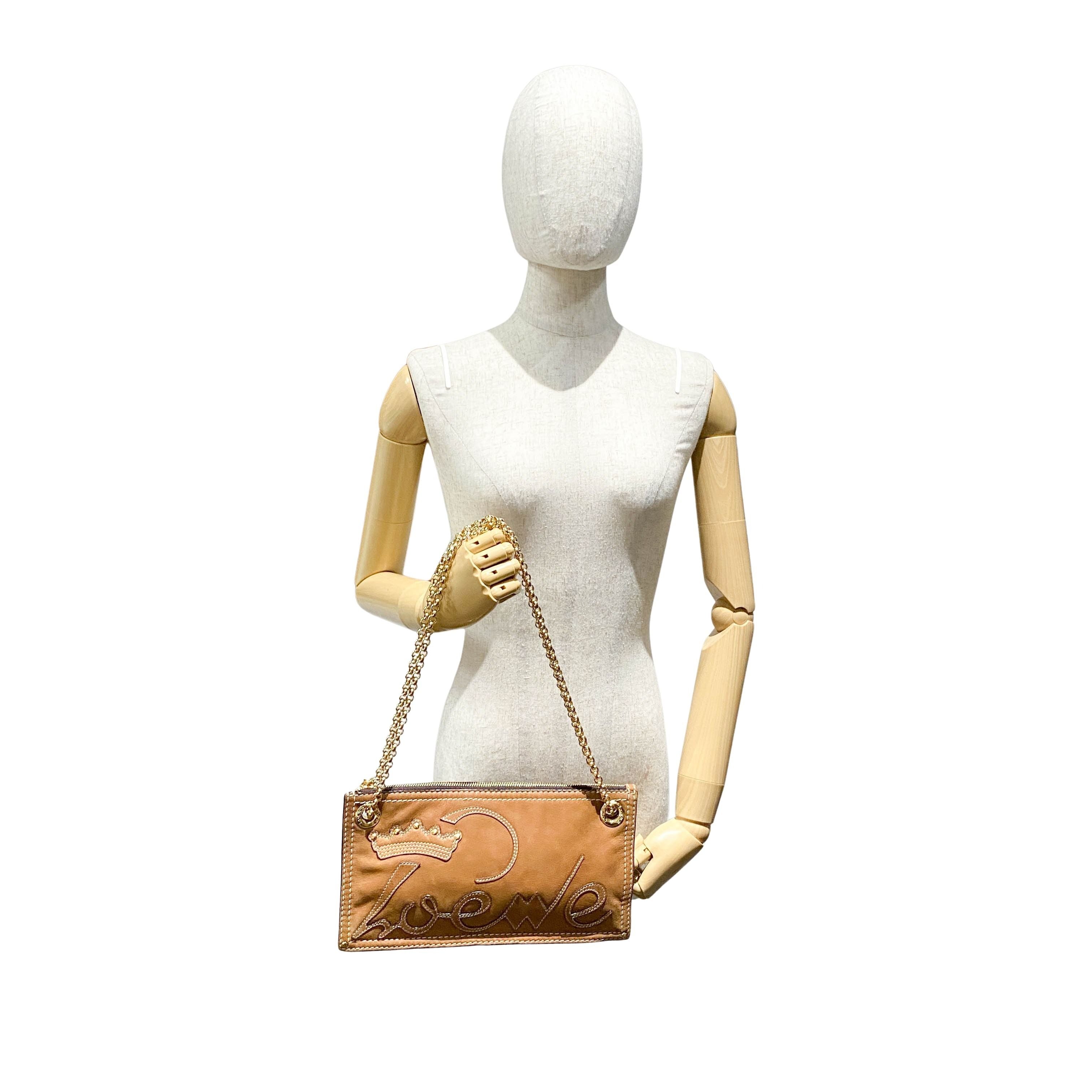 Anagram Brown Leather Shoulder Bag