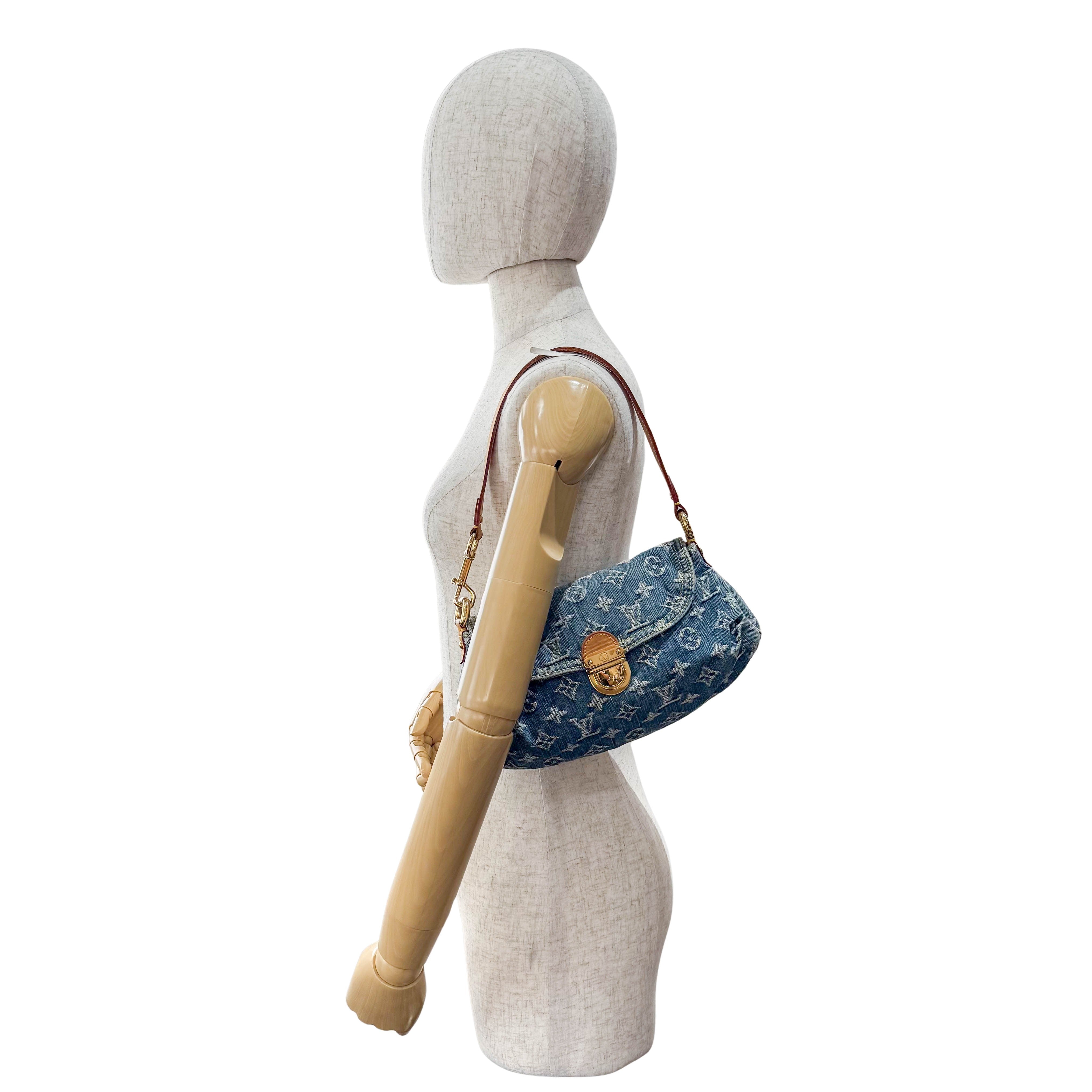 Monogram Blue Denim Mini Pleaty