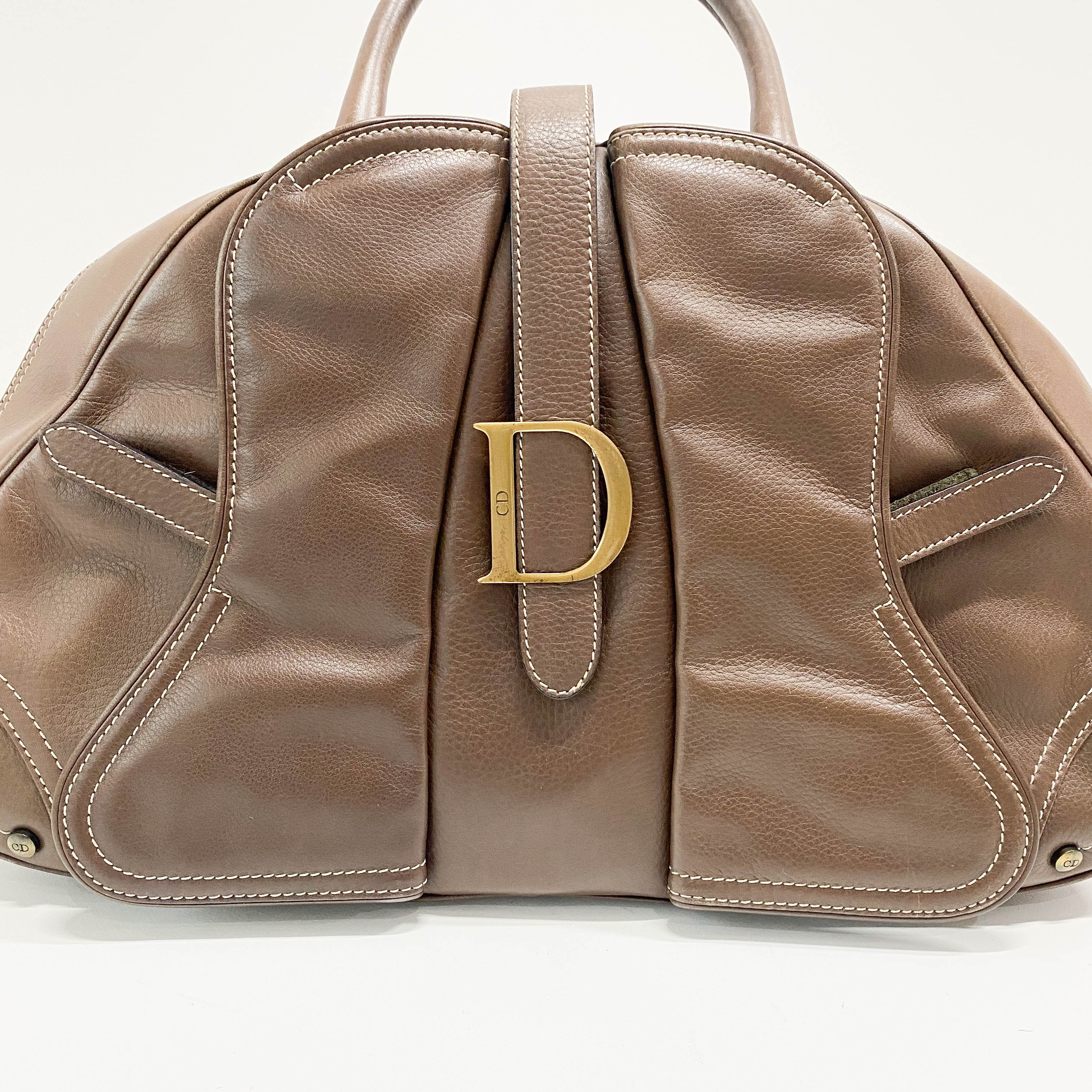 Saddle Bowler Brown Leather Hand Bag