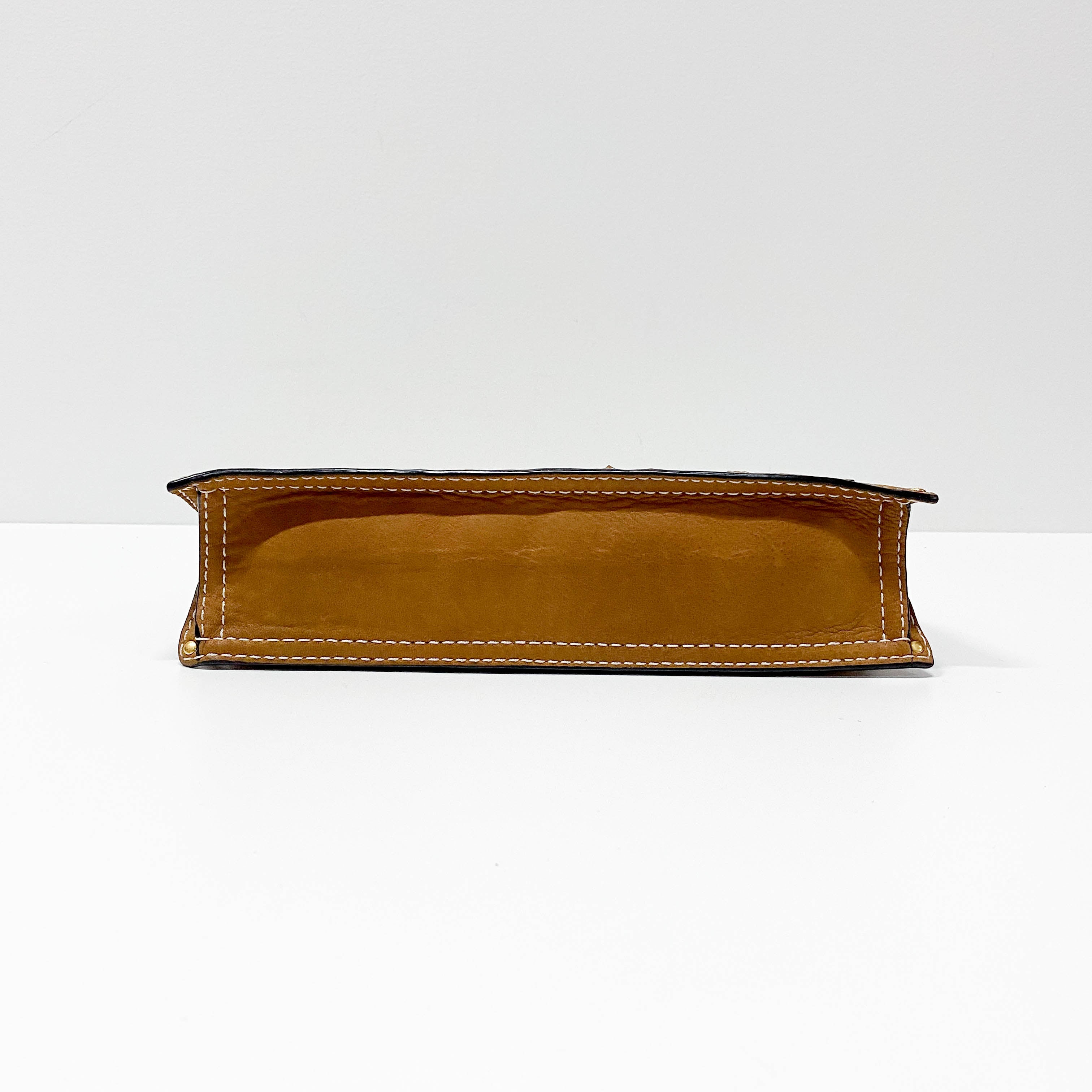 Anagram Brown Leather Shoulder Bag