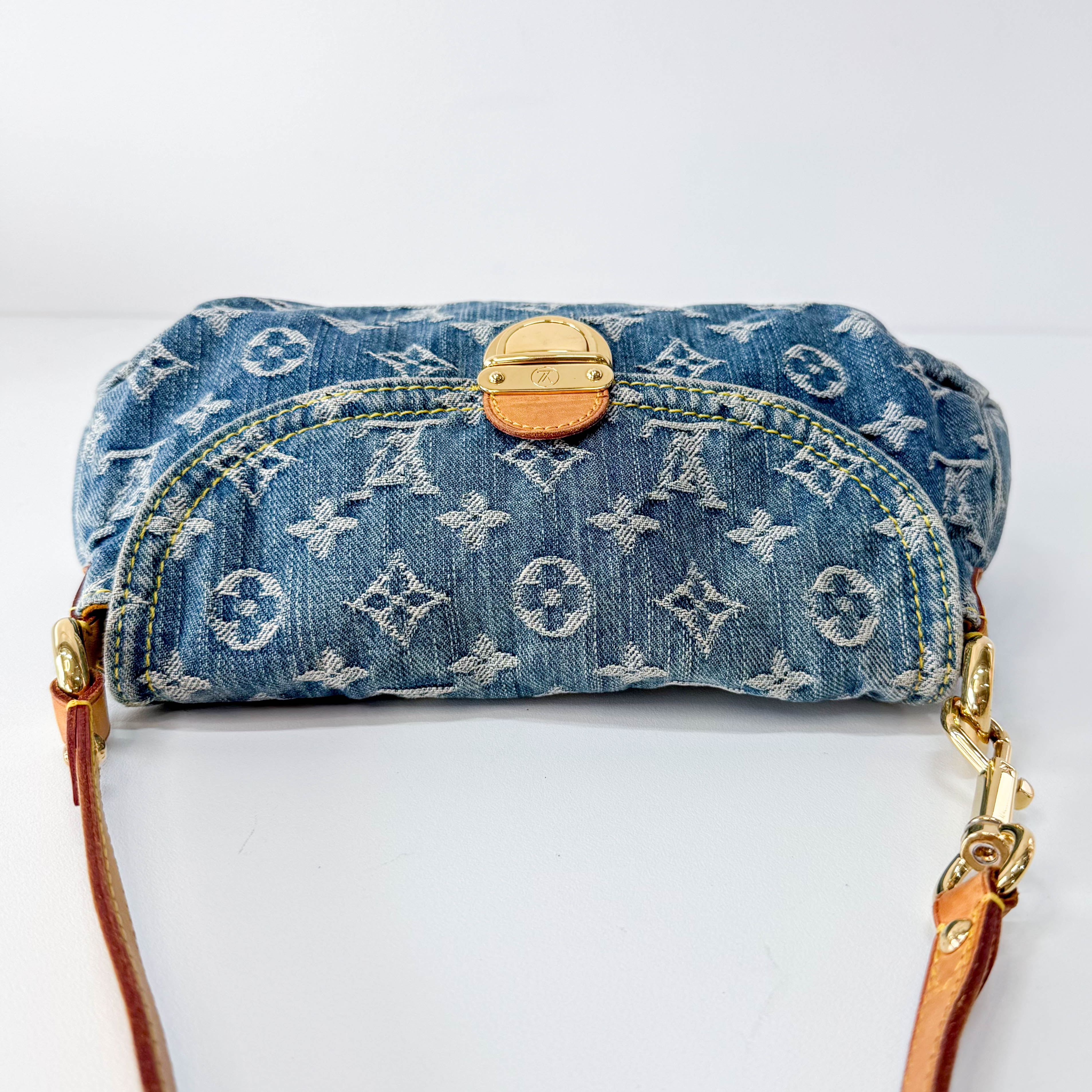 Monogram Blue Denim Mini Pleaty