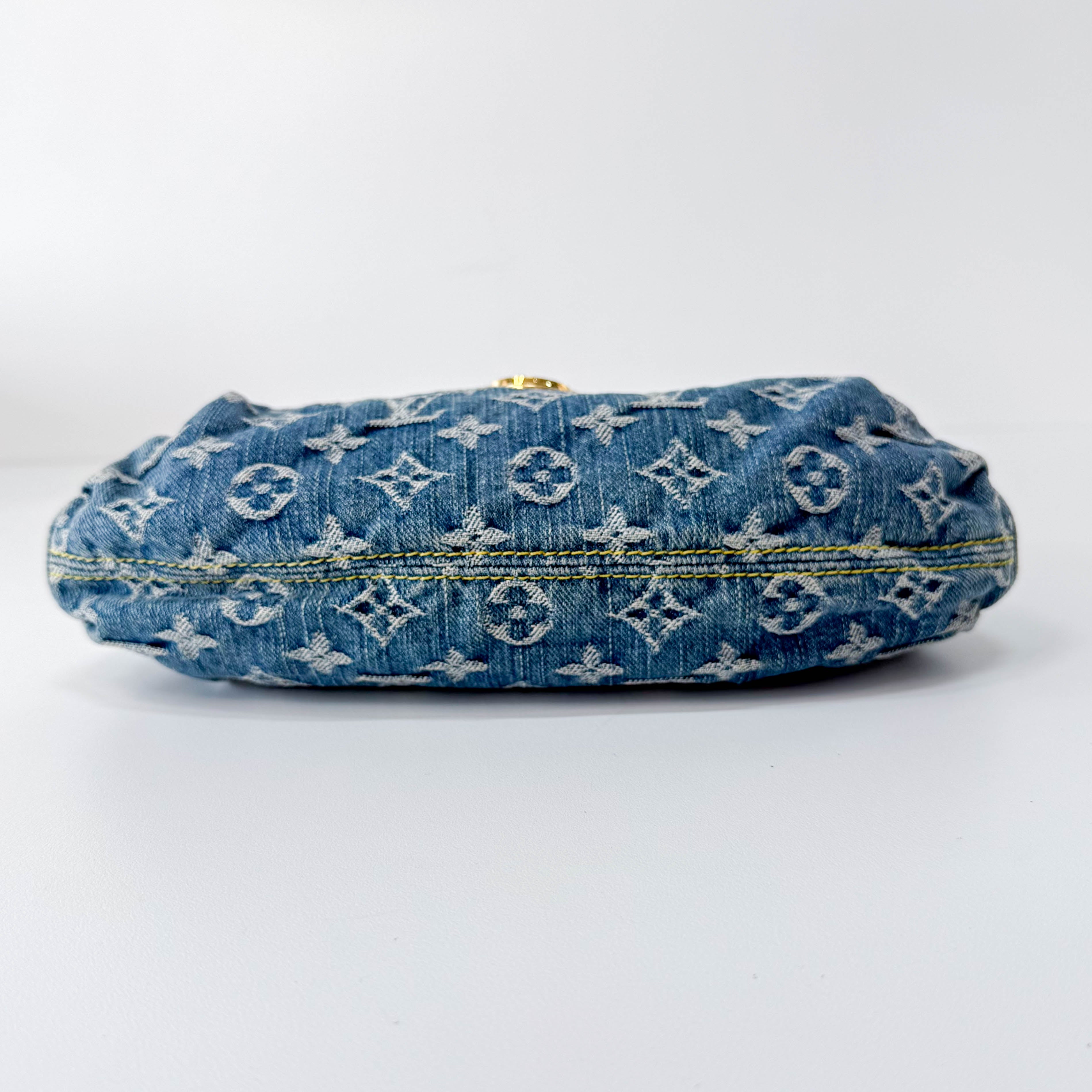 Monogram Blue Denim Mini Pleaty