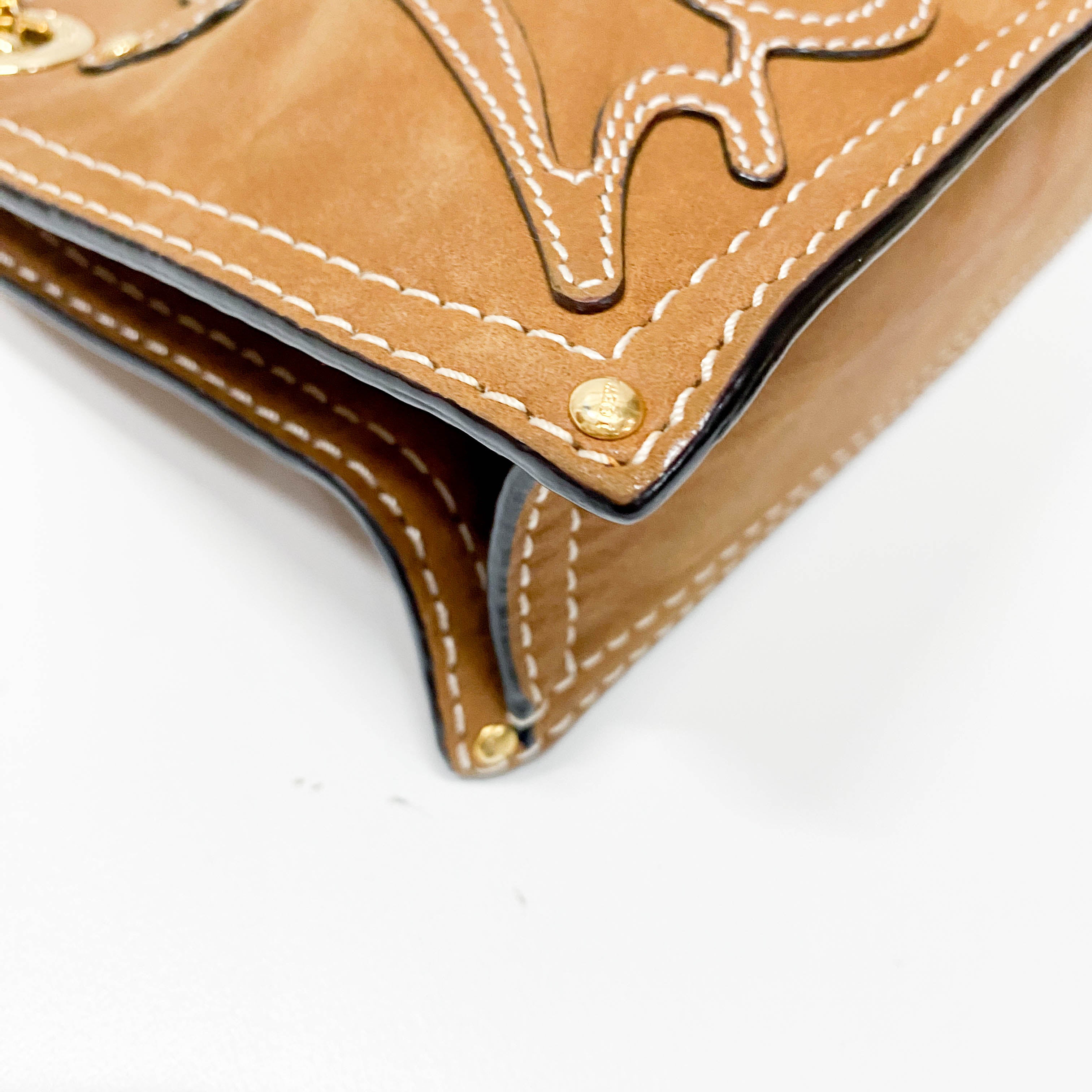 Anagram Brown Leather Shoulder Bag