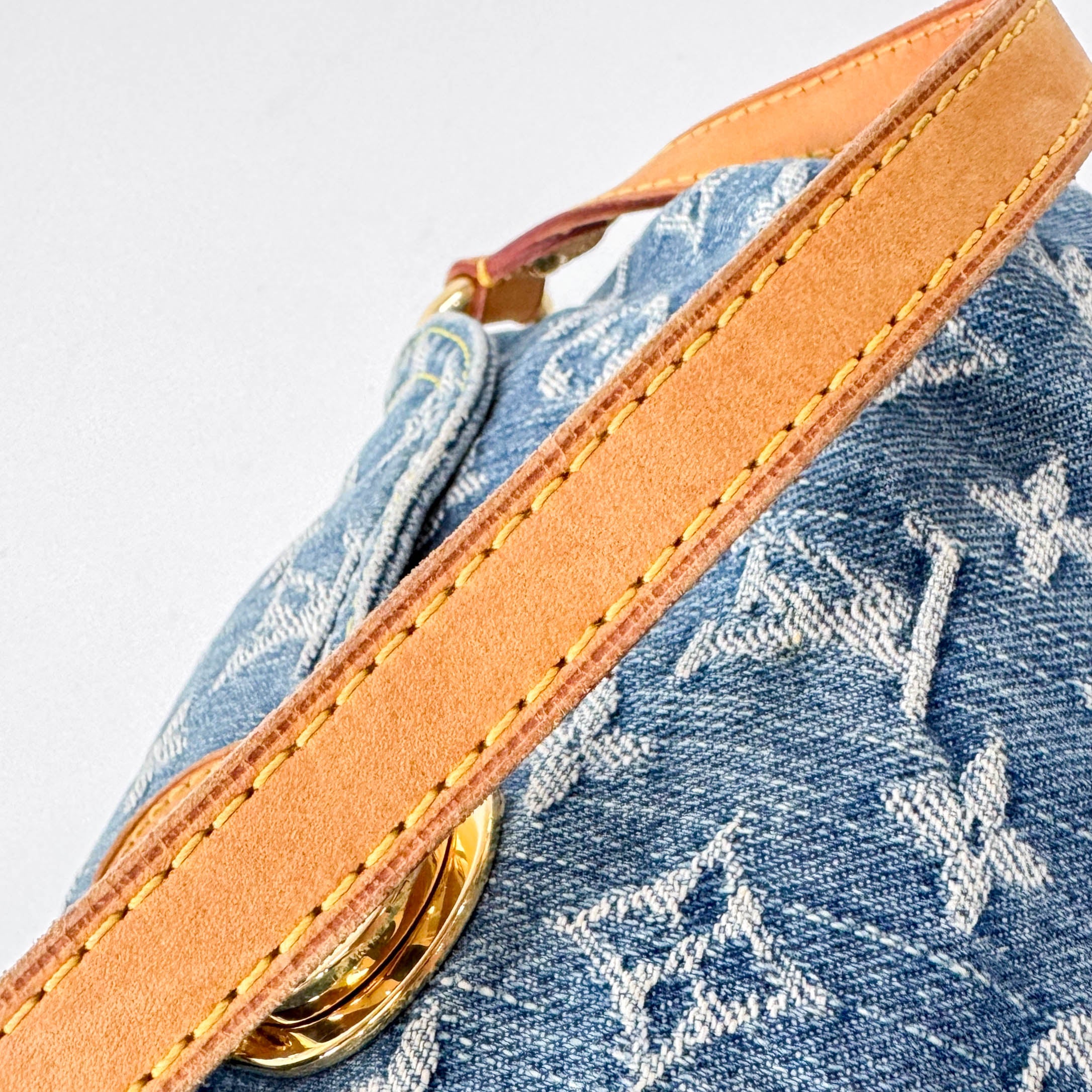 Monogram Blue Denim Mini Pleaty