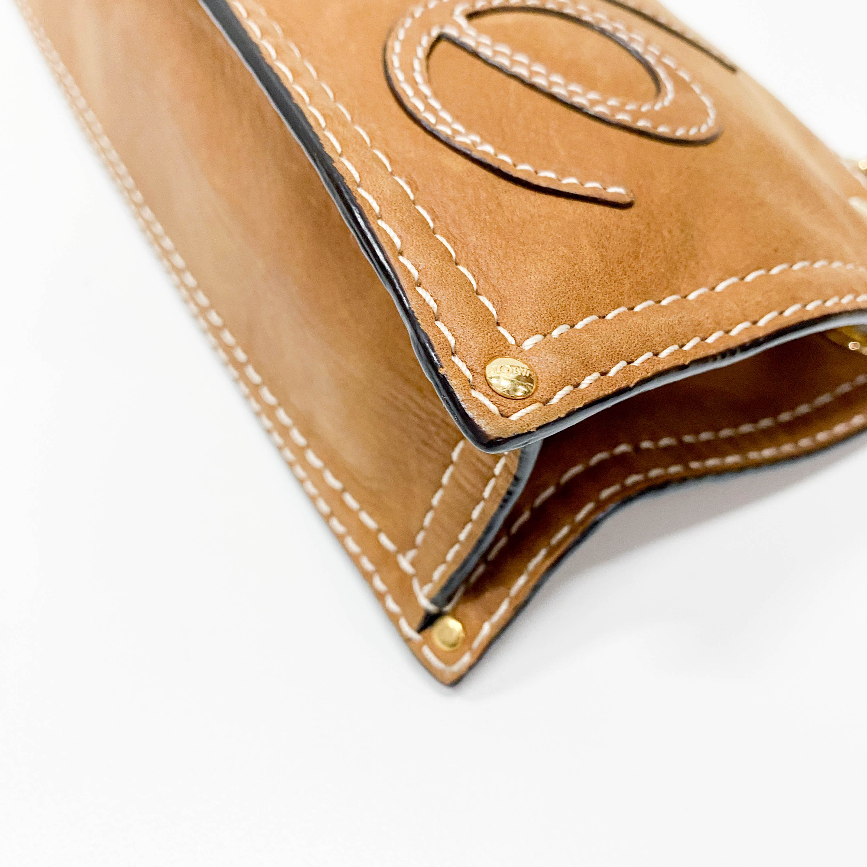 Anagram Brown Leather Shoulder Bag