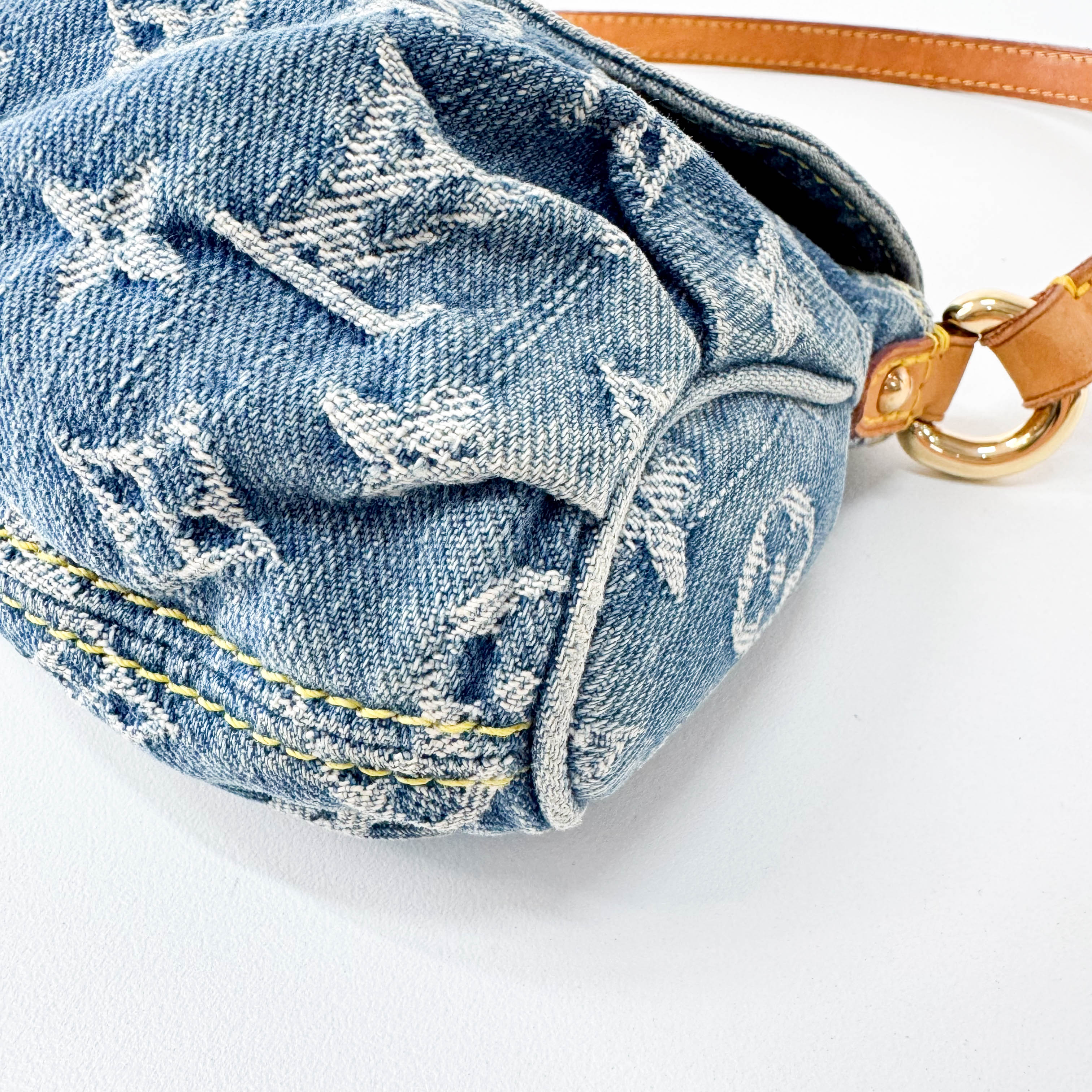 Monogram Blue Denim Mini Pleaty