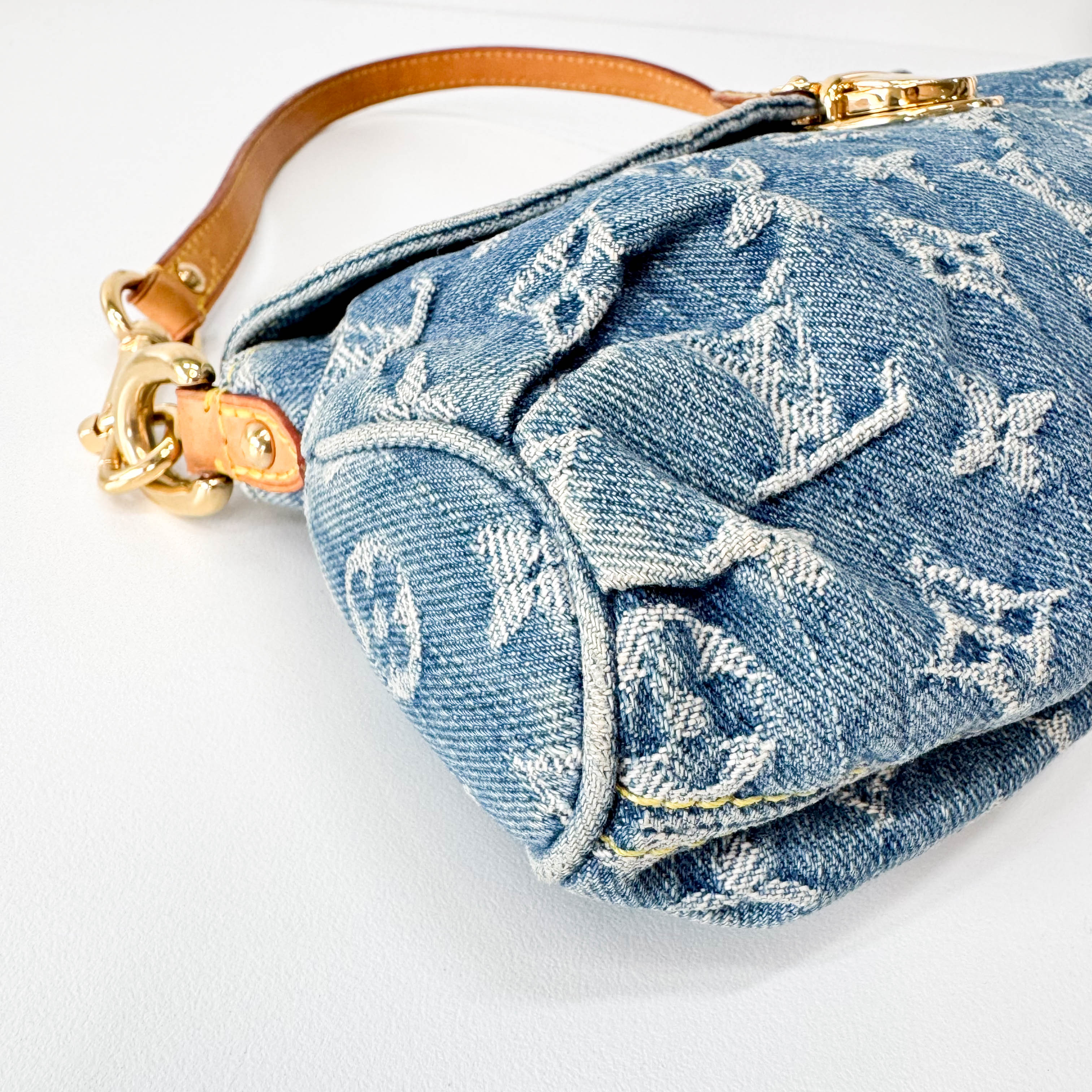 Monogram Blue Denim Mini Pleaty
