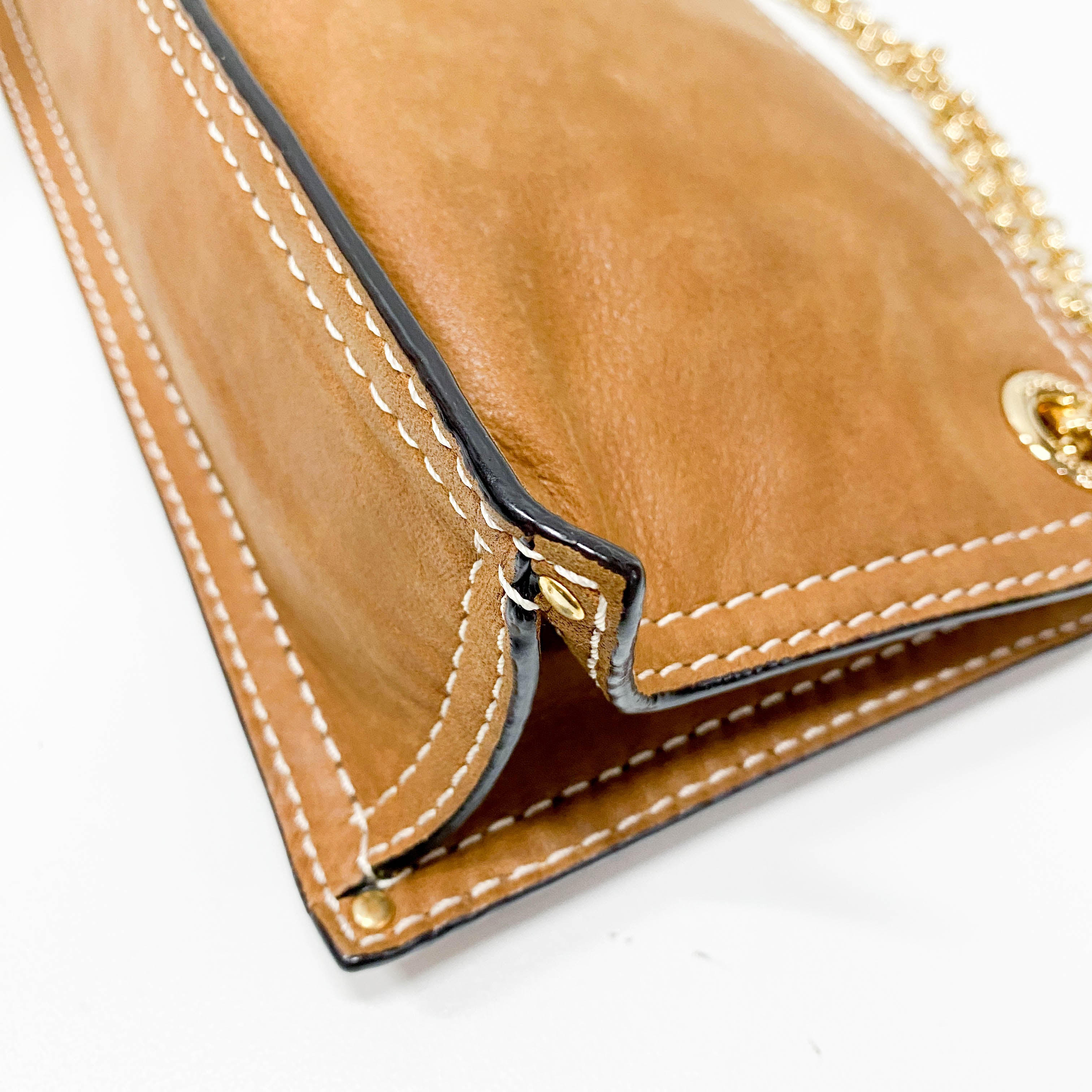 Anagram Brown Leather Shoulder Bag