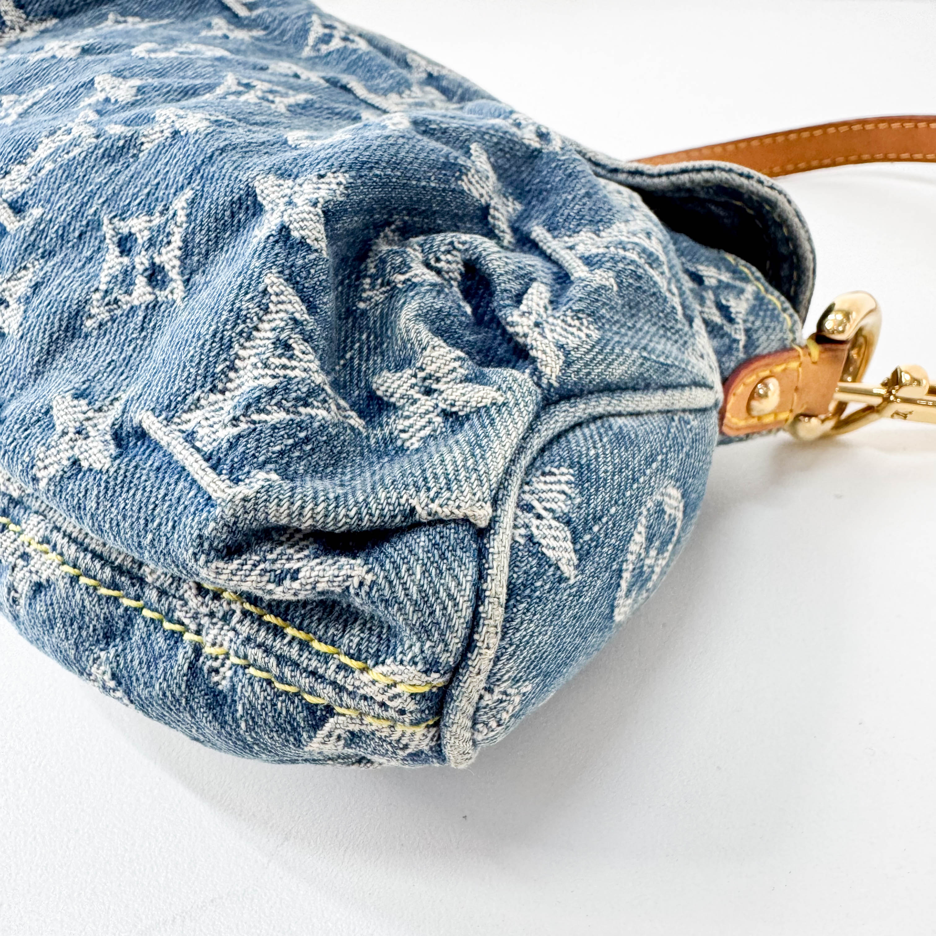 Monogram Blue Denim Mini Pleaty