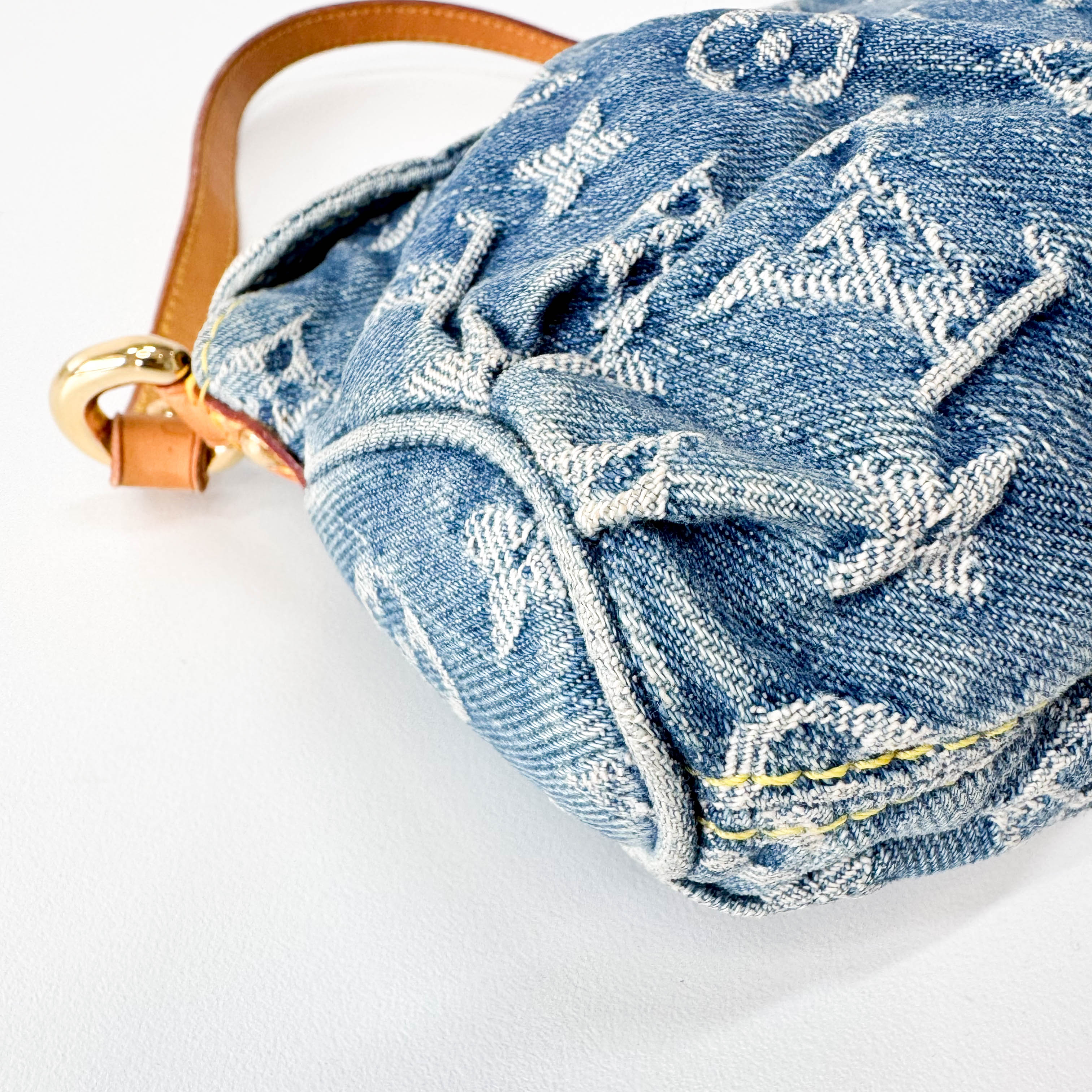 Monogram Blue Denim Mini Pleaty